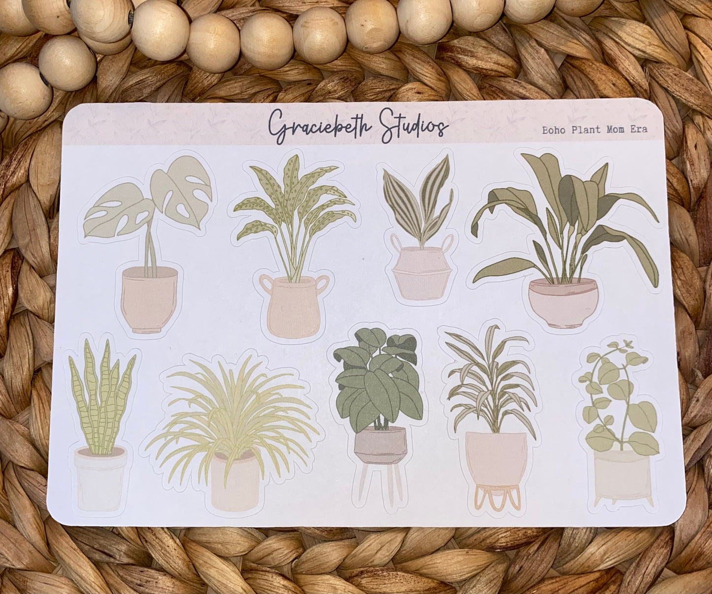 Boho Plant Mom Era Deco Stickers