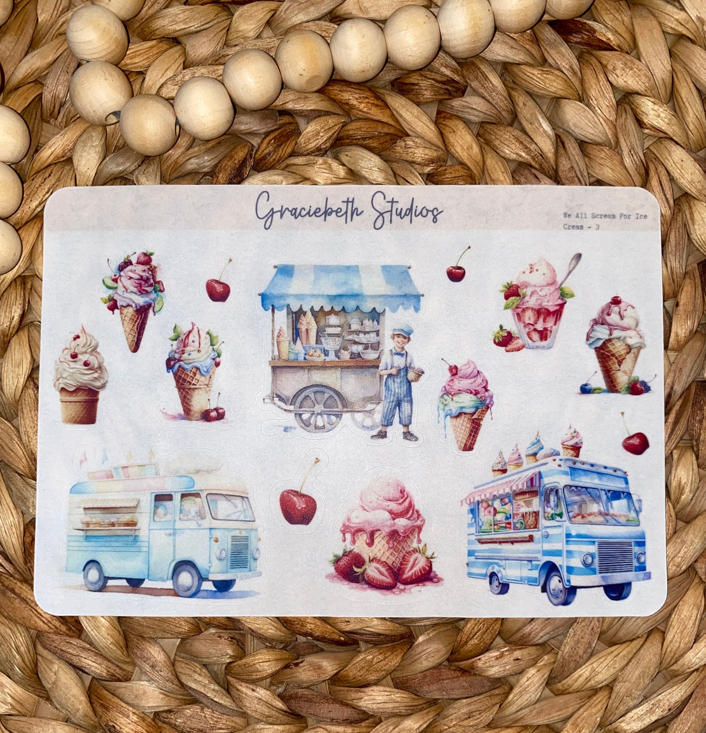 We All Scream for Ice Cream Deco Stickers