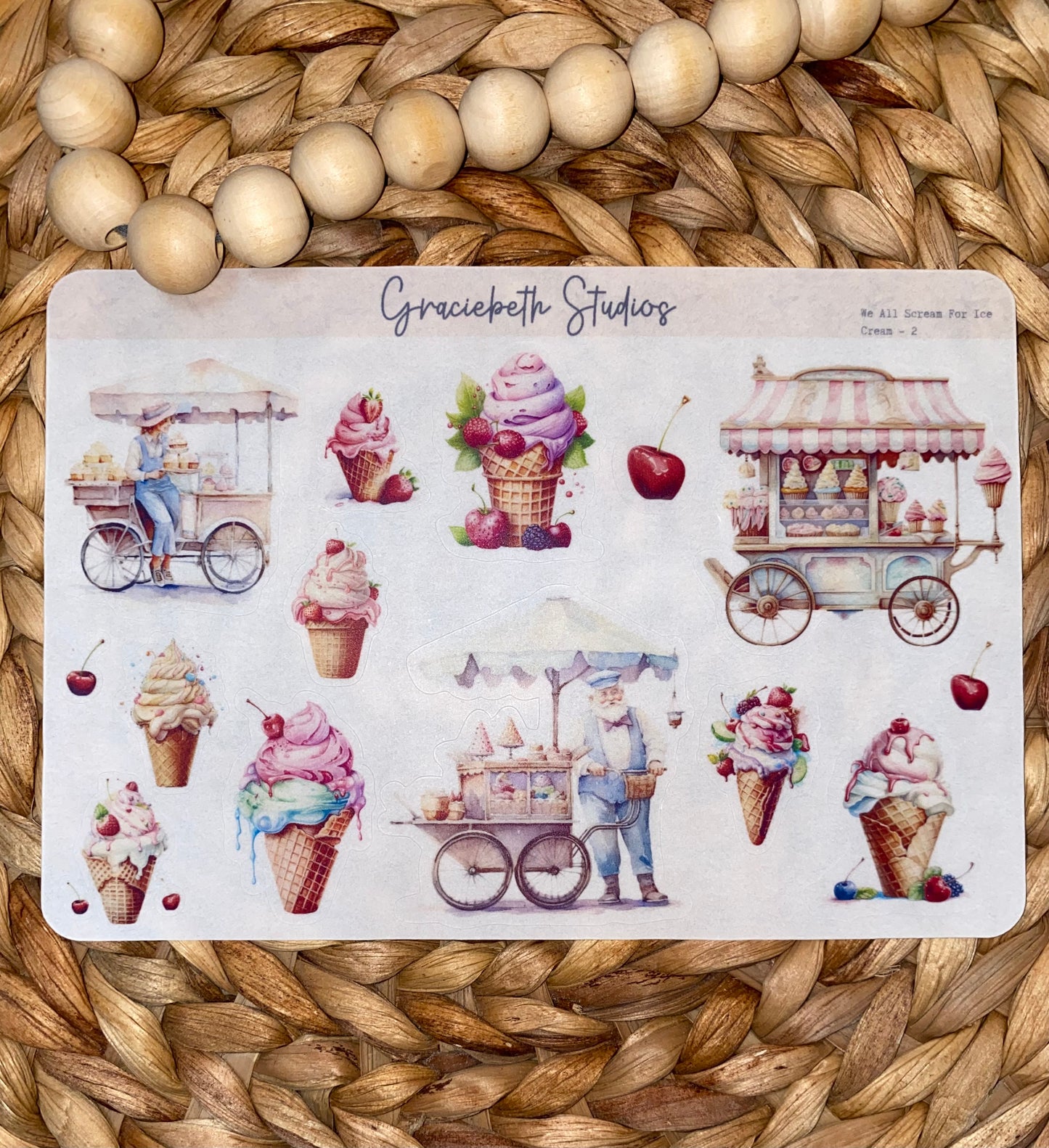 We All Scream for Ice Cream Deco Stickers