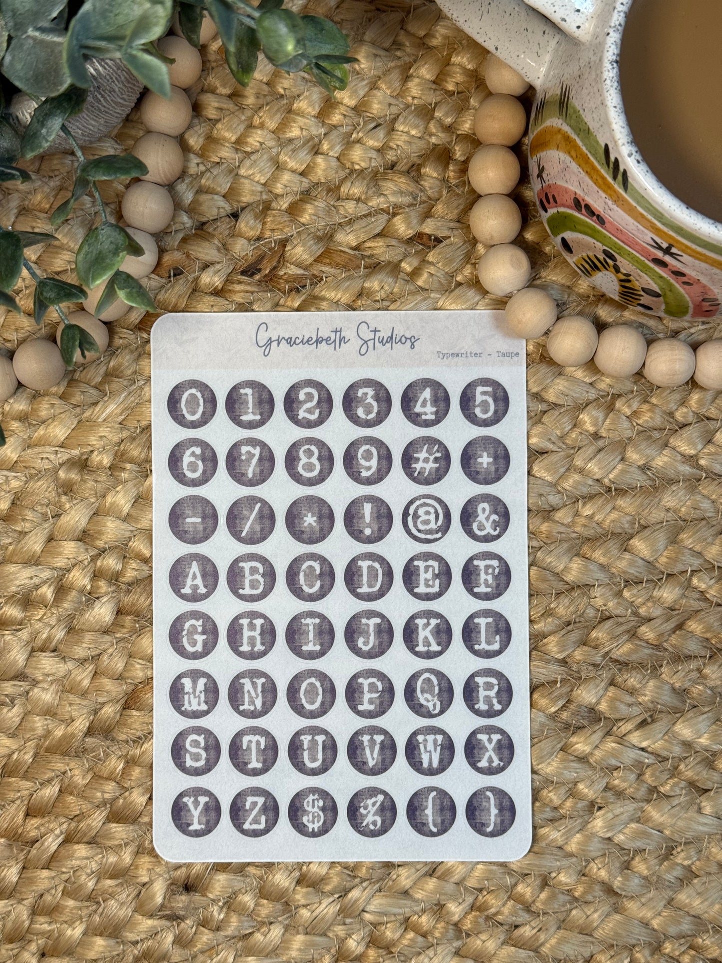 Typewriter Font - Letters & Numbers - Deco Stickers