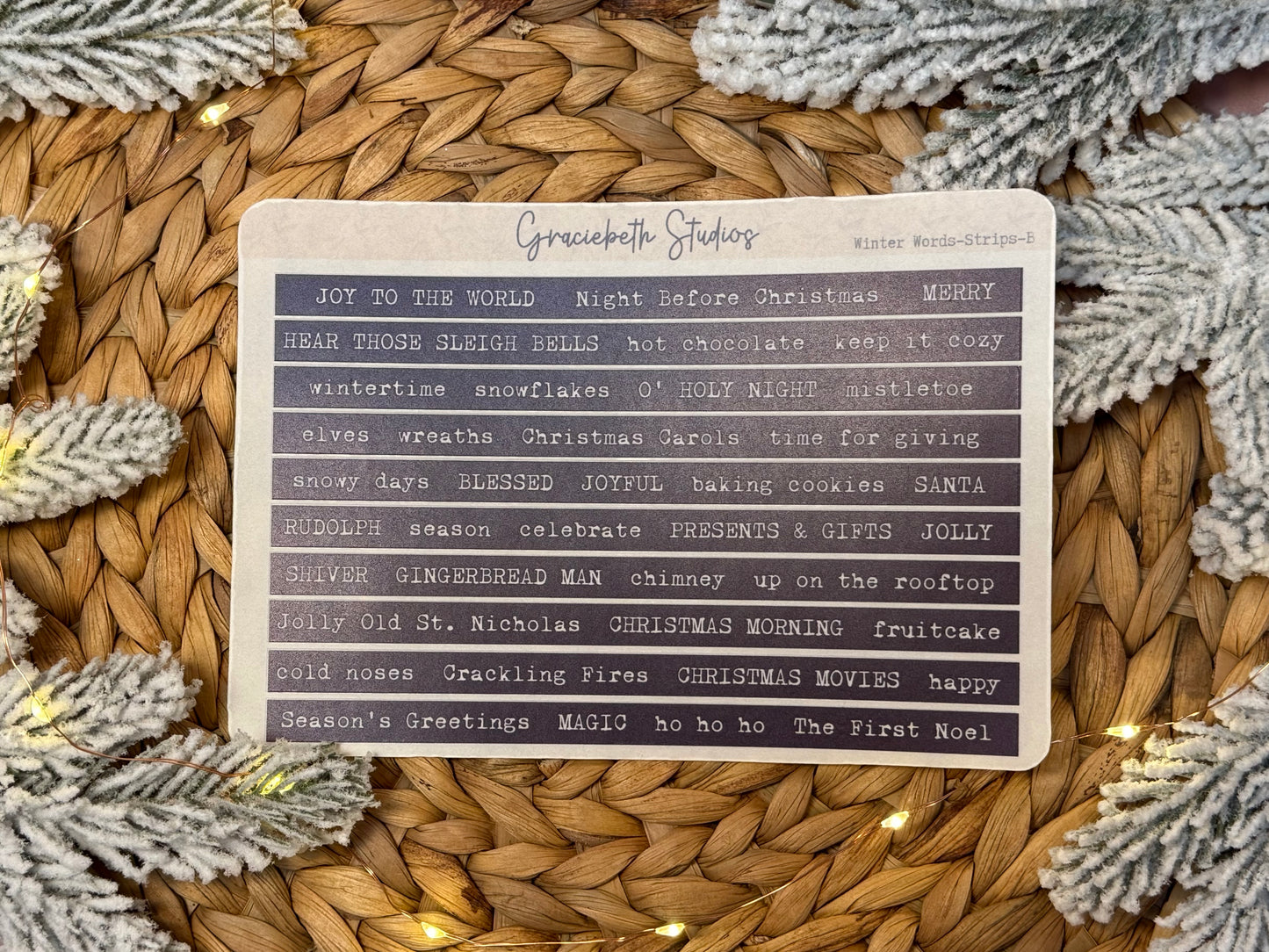 Winter Words Strips Stickers