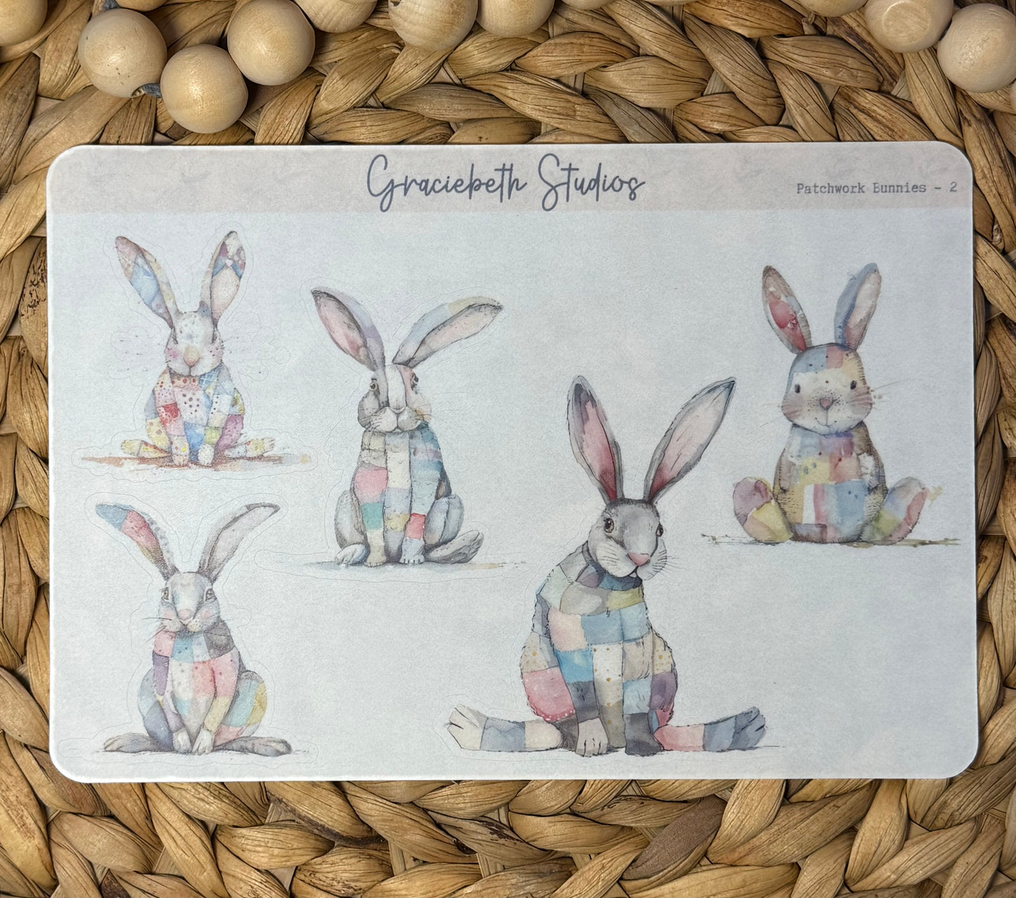 Patchwork Bunnies Deco Stickers