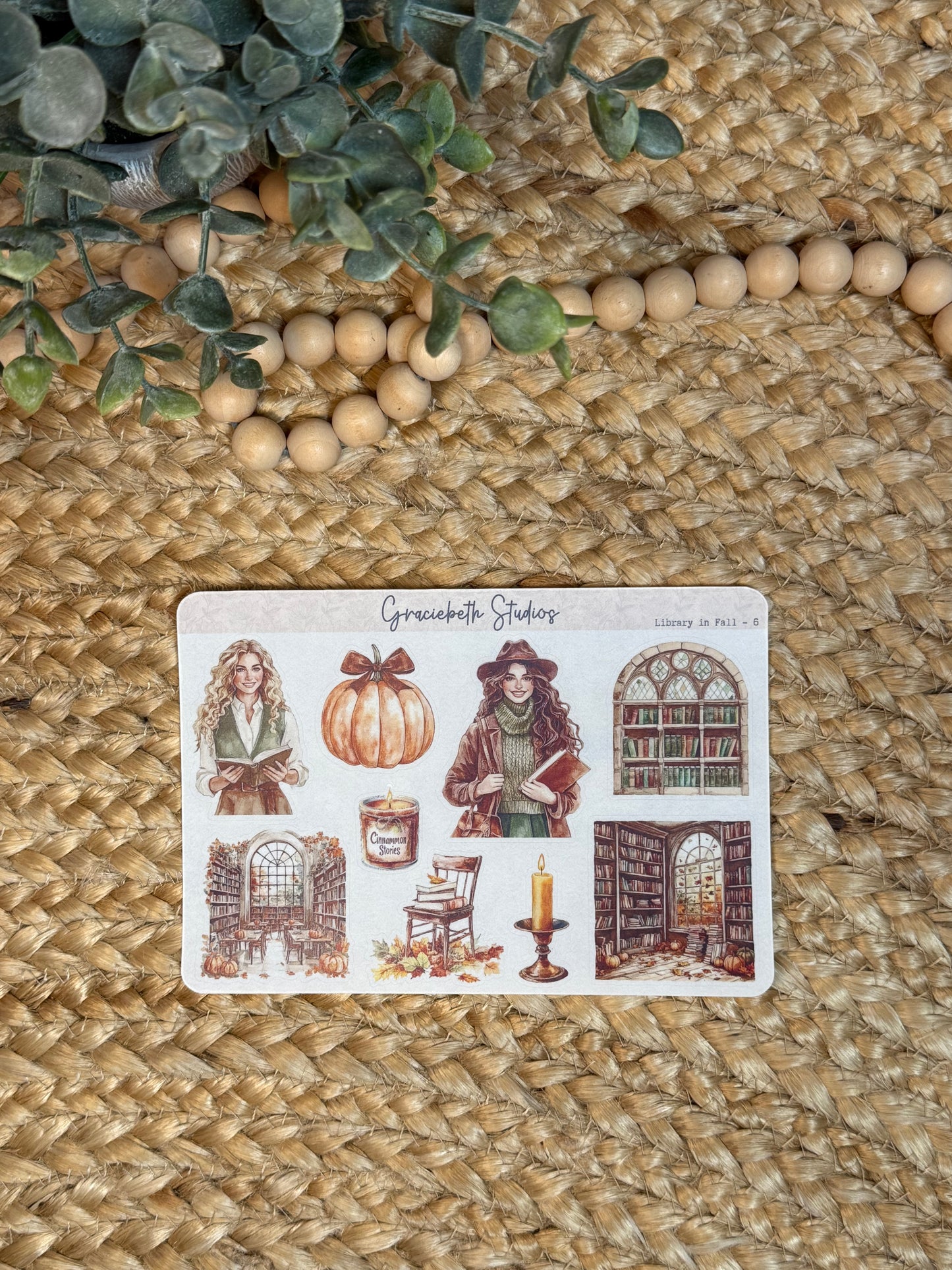 Library In Fall - Deco Stickers