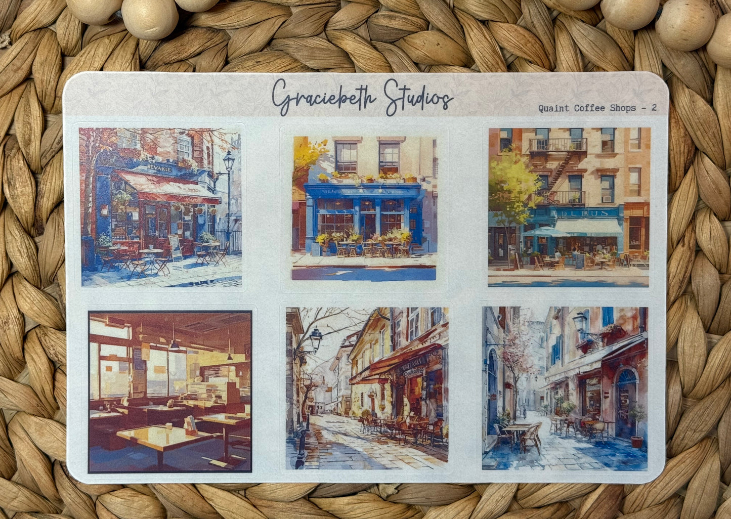 Quaint Coffee Shops Deco Stickers