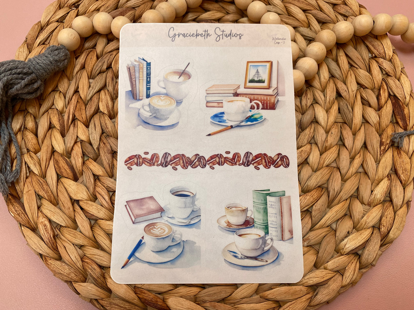 Watercolor Cafe Deco Stickers