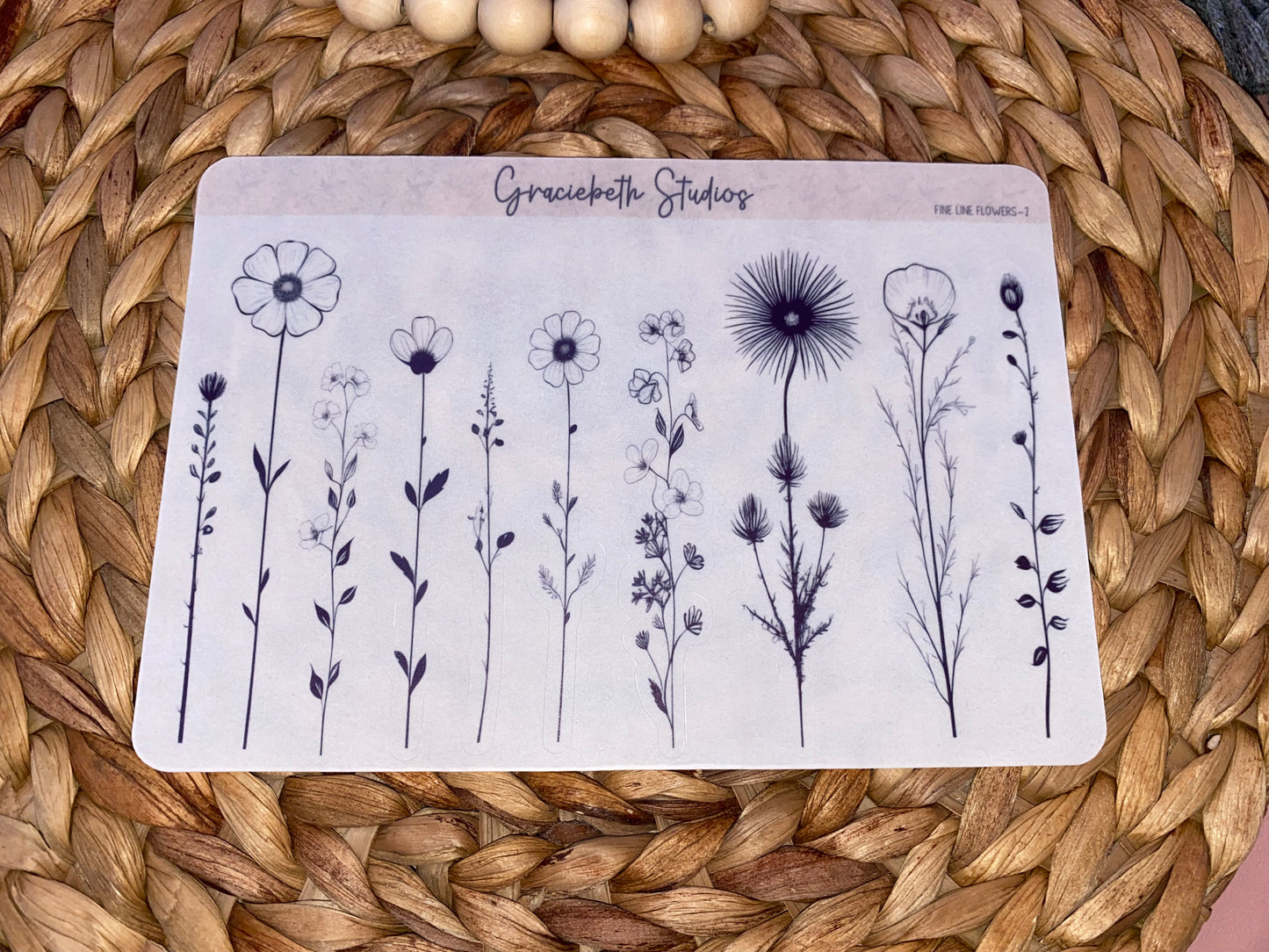 Fine Line Flowers Deco Stickers