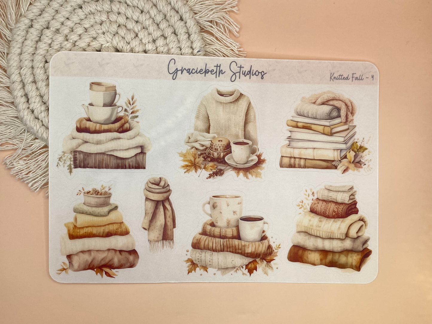 Knitted Fall Deco Stickers