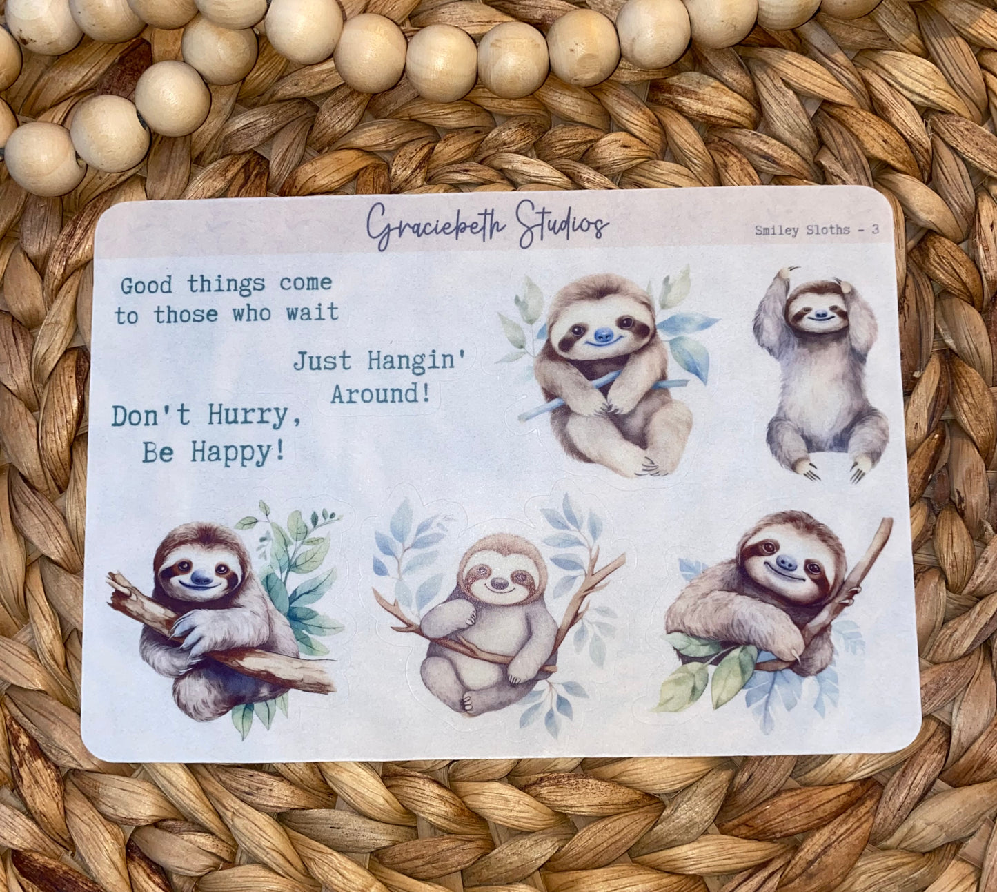 Smiley Sloths Deco Stickers
