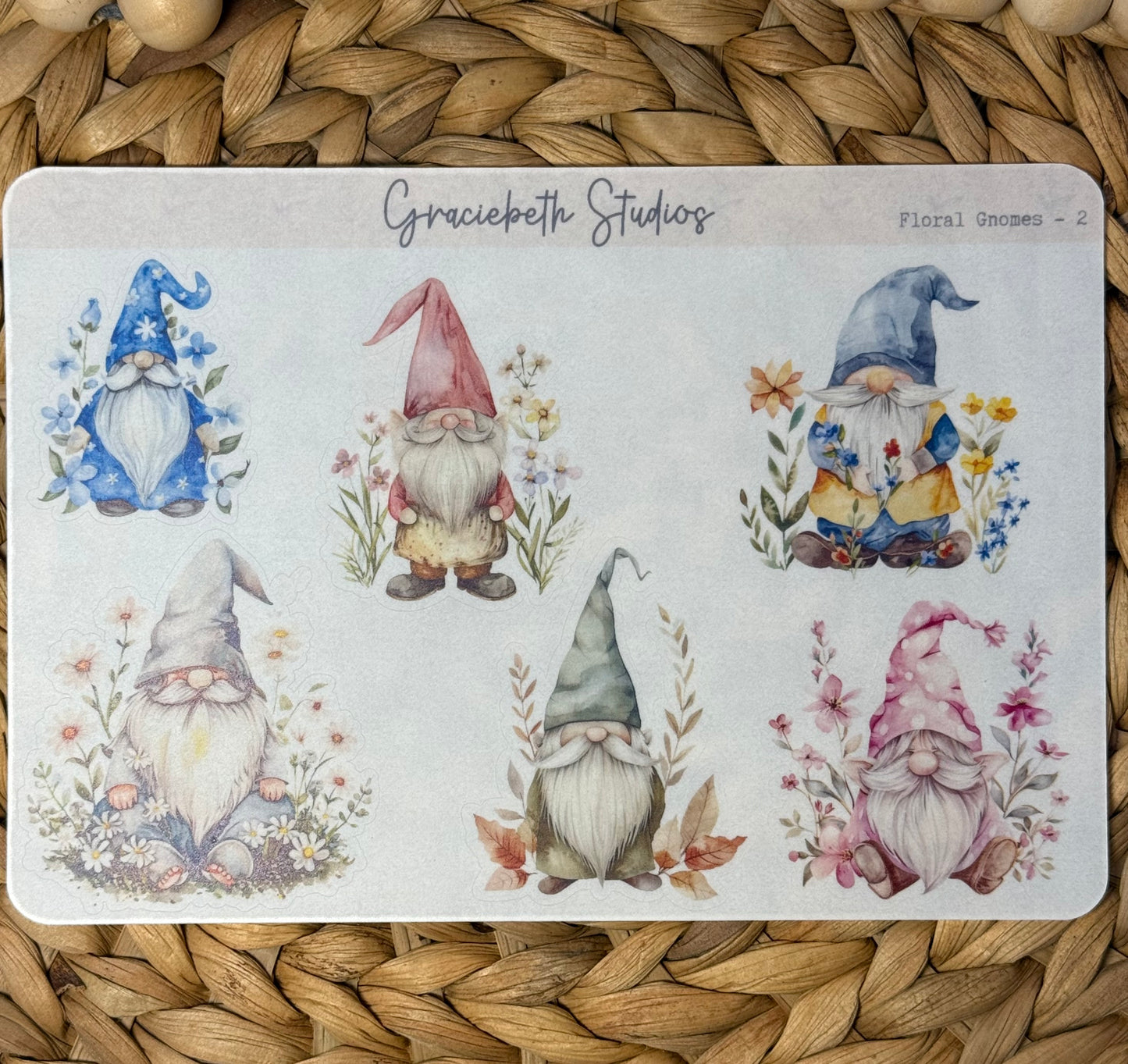 Floral Gnomes Deco Stickers