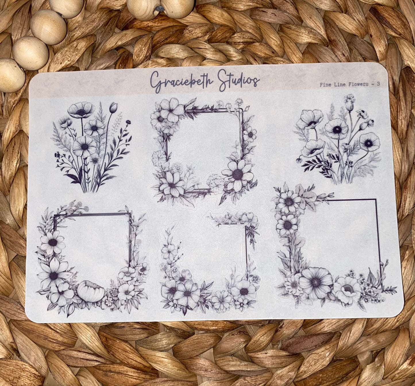 Fine Line Flowers Deco Stickers