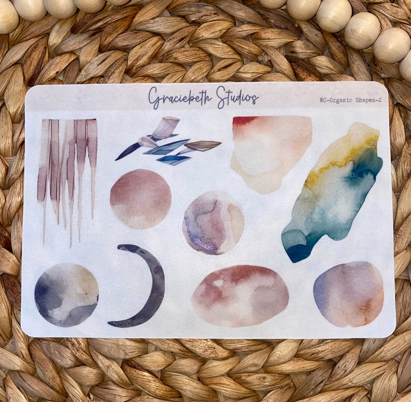 Watercolor Organic Shapes Deco Stickers