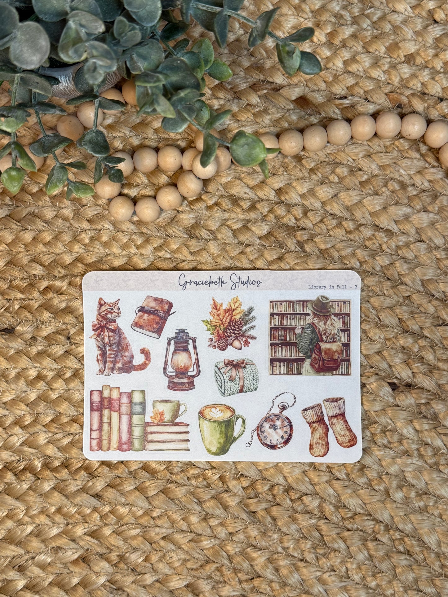 Library In Fall - Deco Stickers