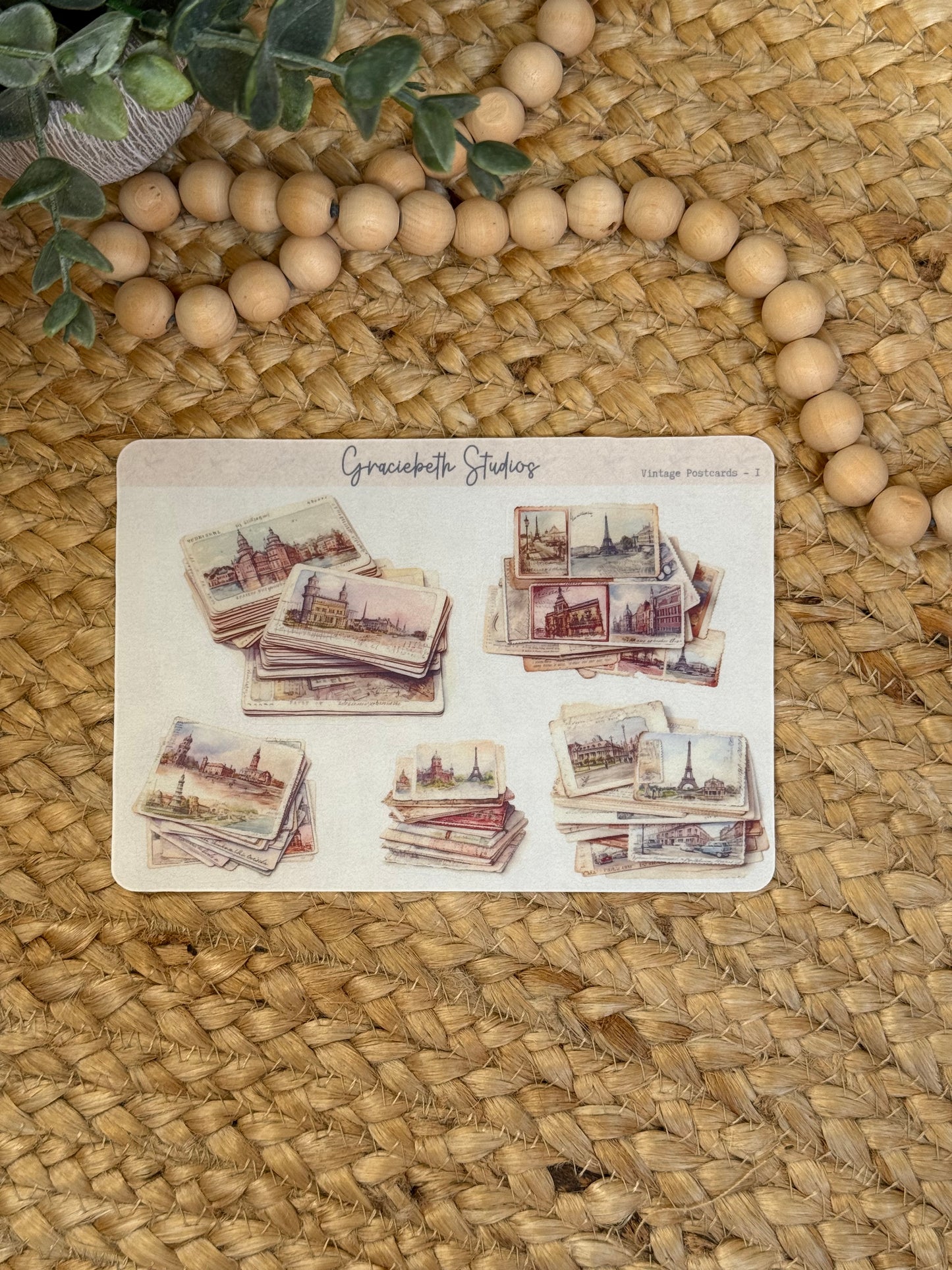 Vintage Postcards - Deco Stickers