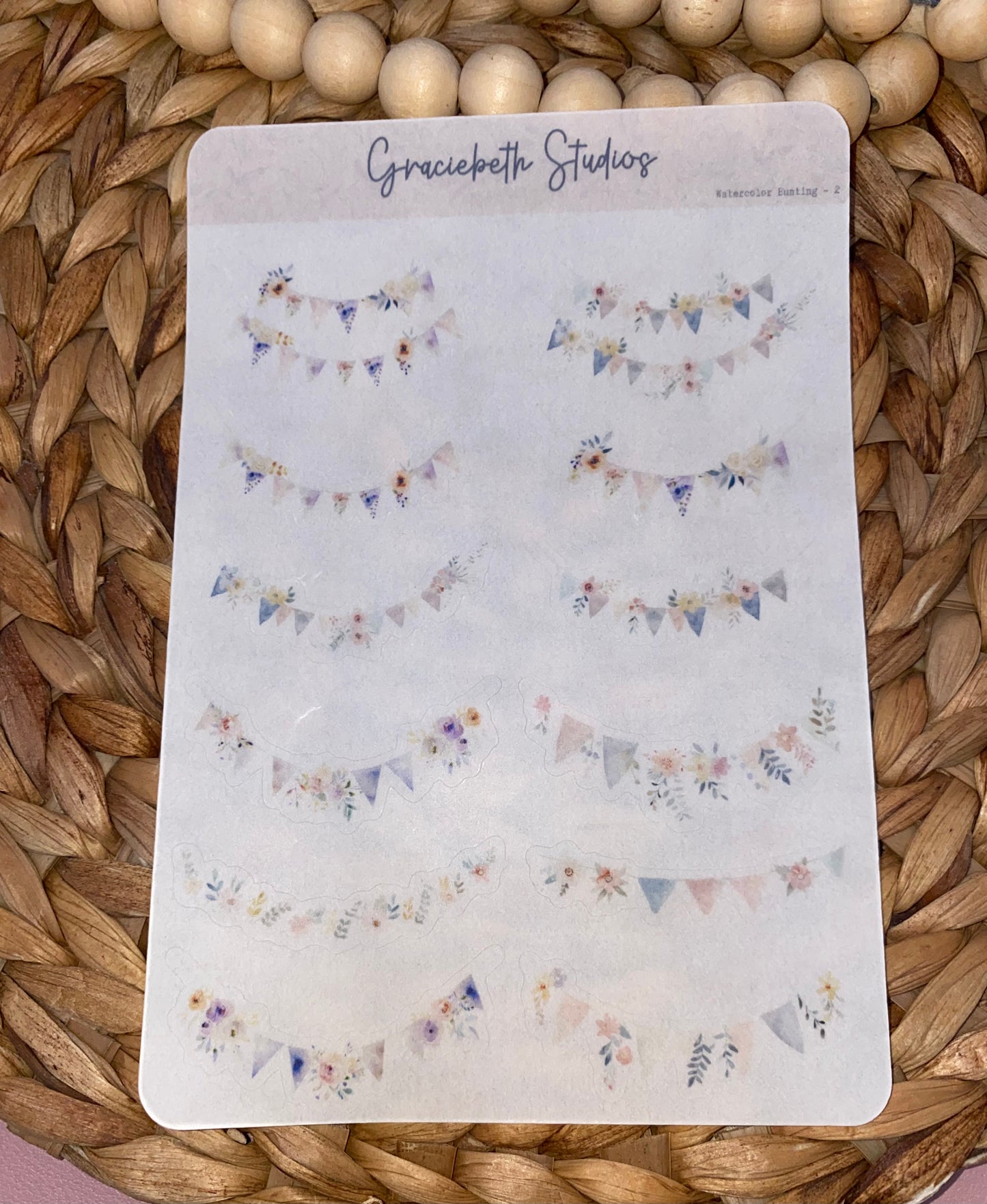Watercolor Bunting Deco Stickers