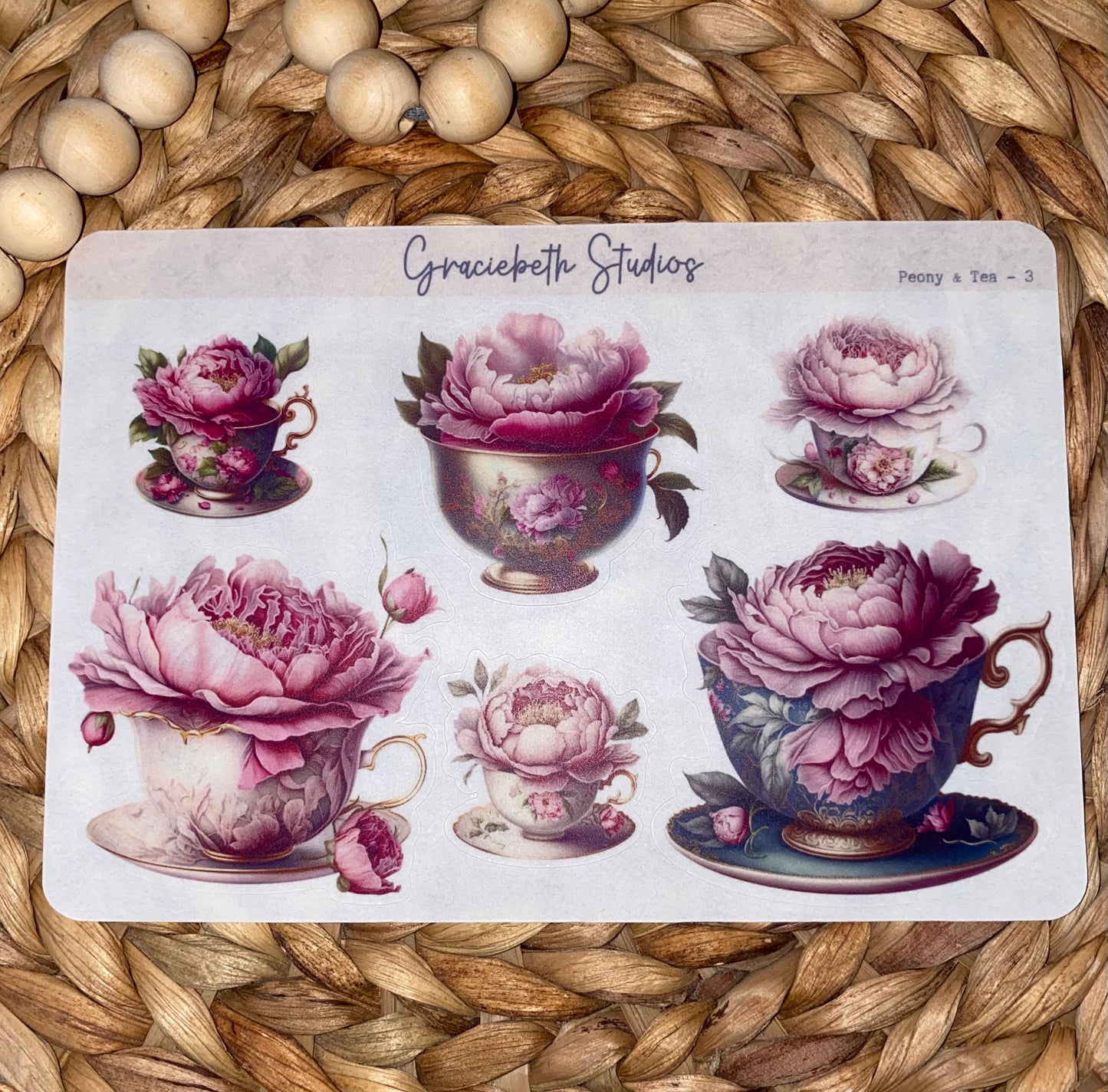 Peony & Tea Deco Stickers
