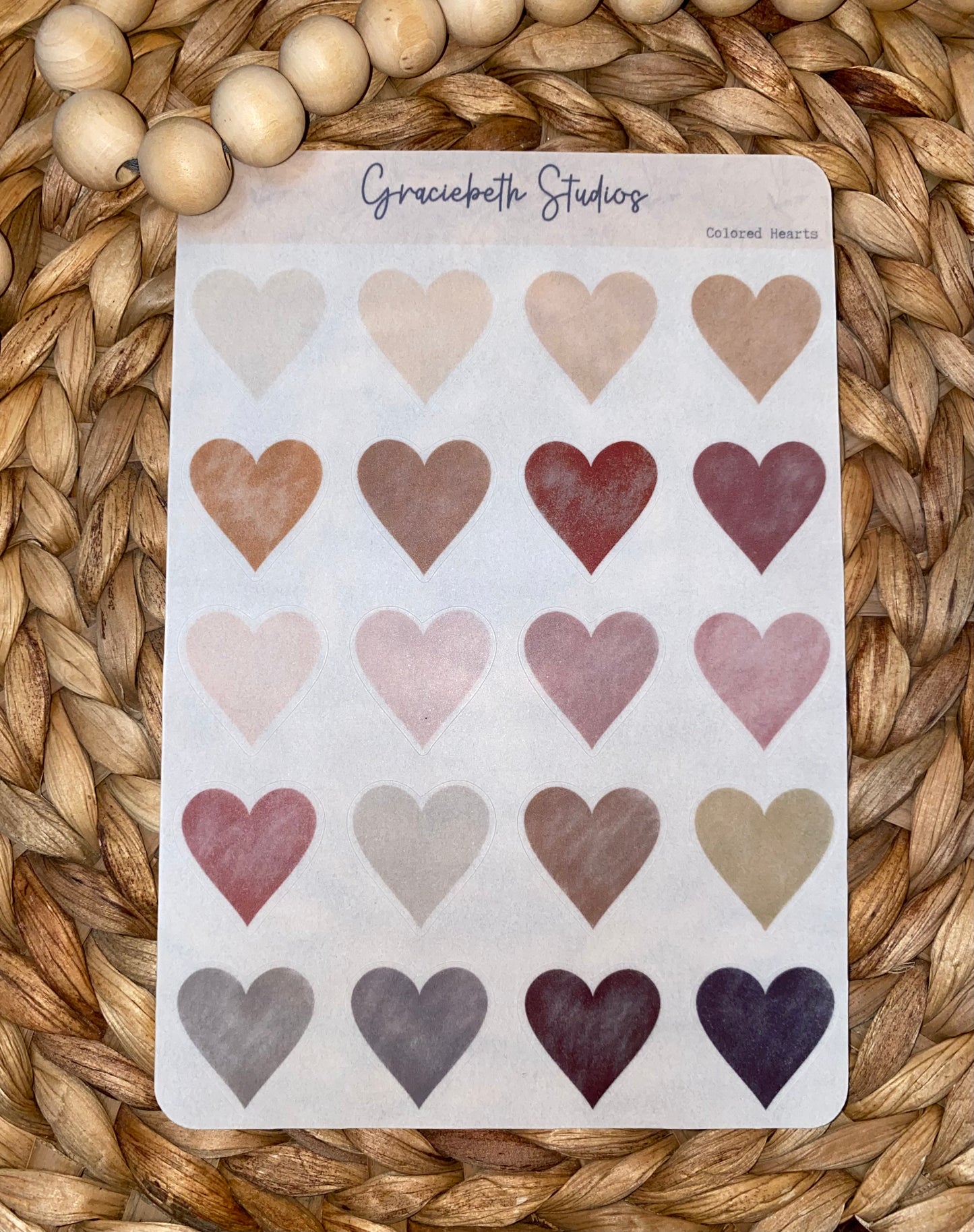 Colored Hearts Deco Stickers