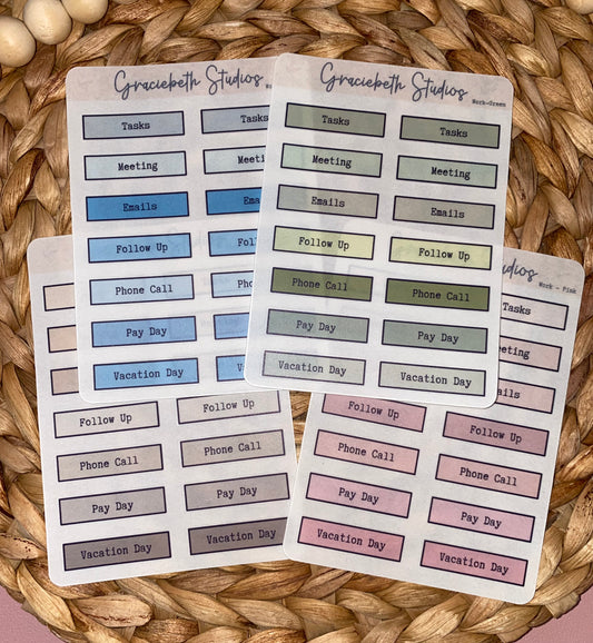 Work Tasks Header Label Stickers