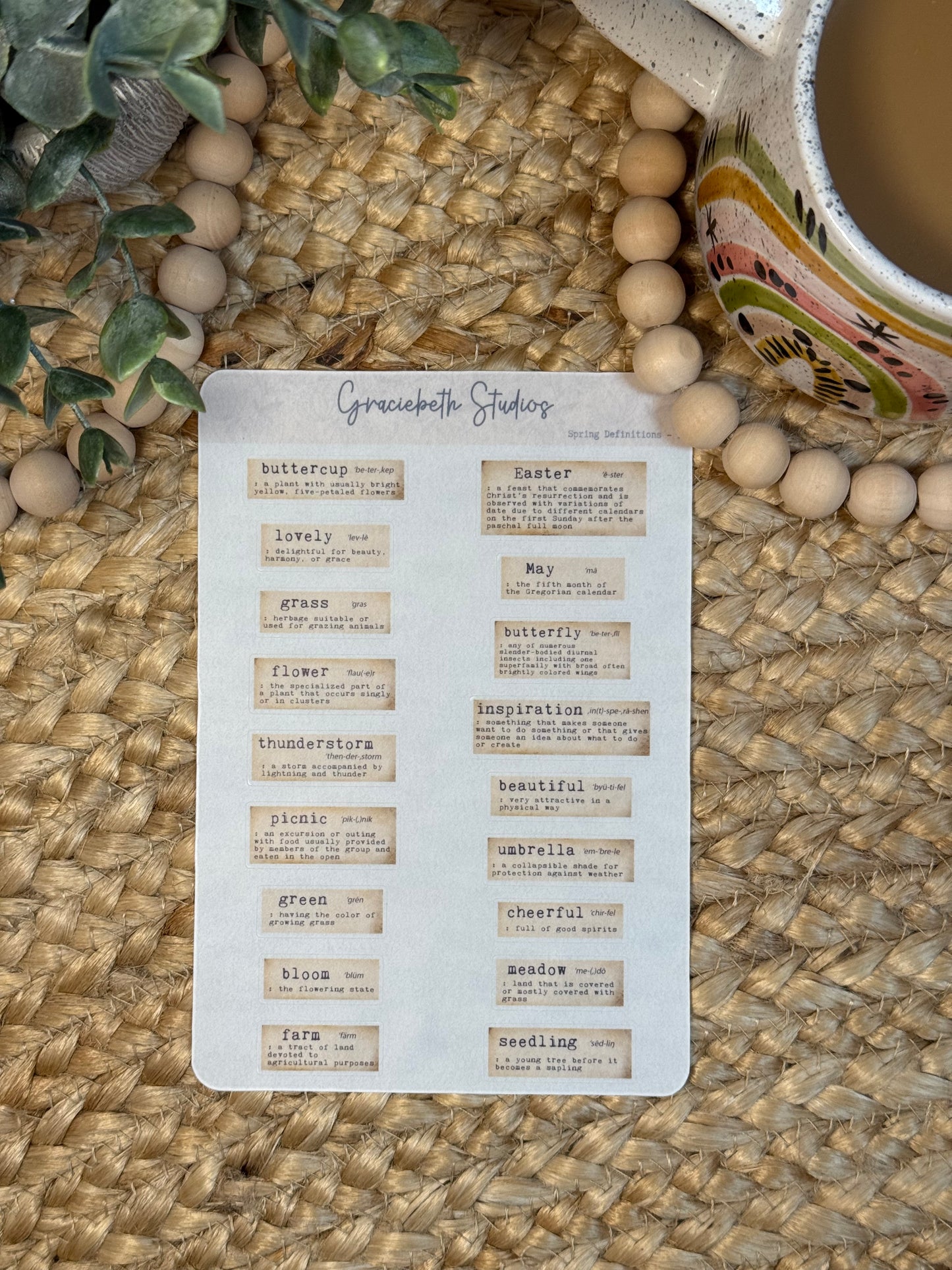 Spring Definition Stickers