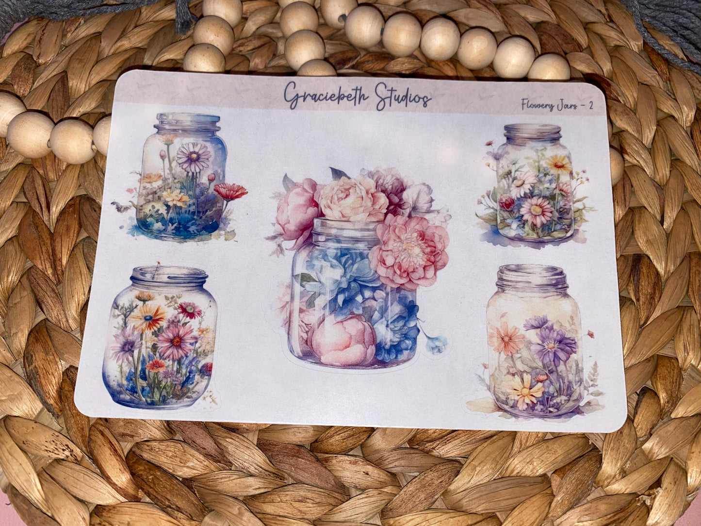 Flowery Jars Deco Stickers