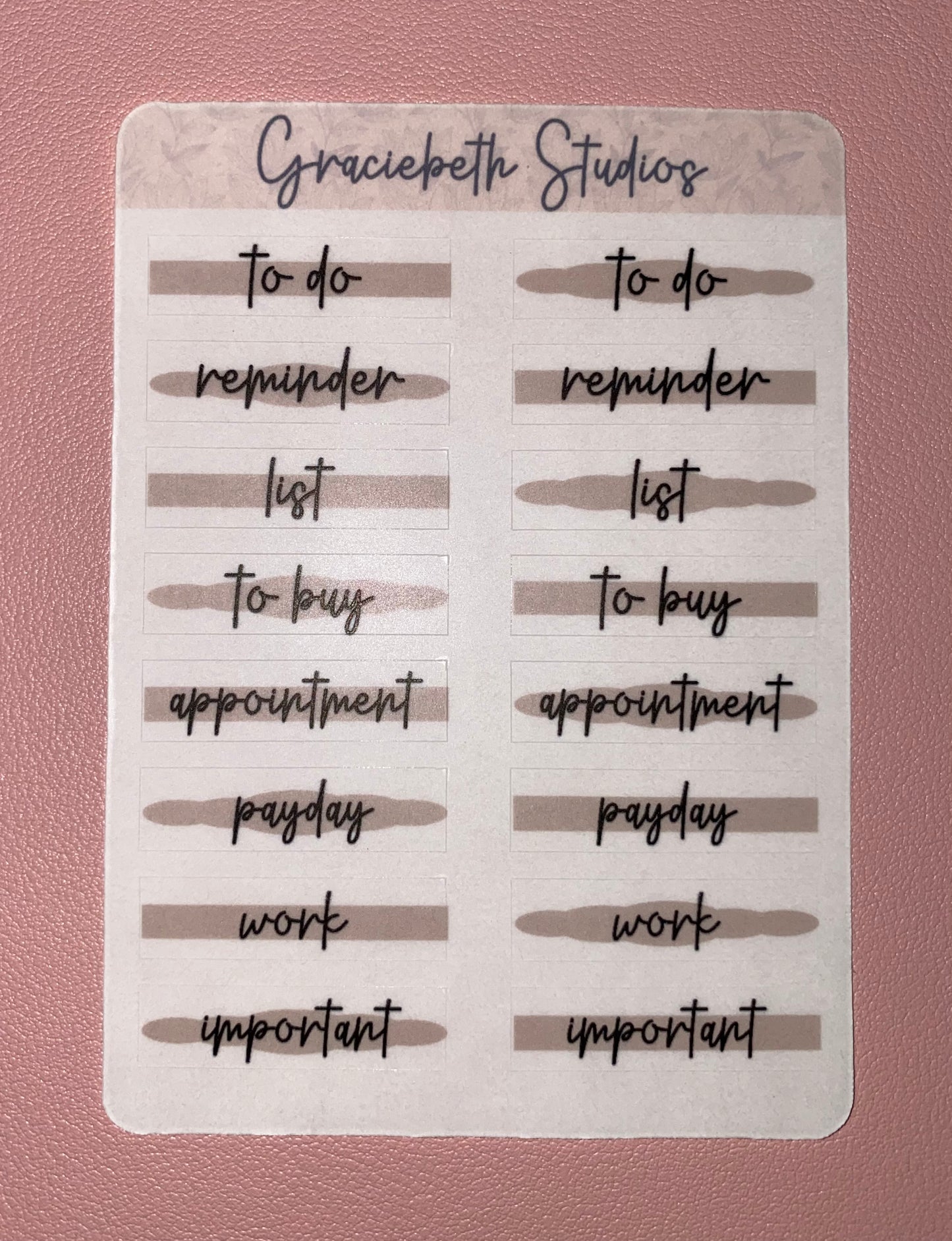 Functional Word Planning Stickers