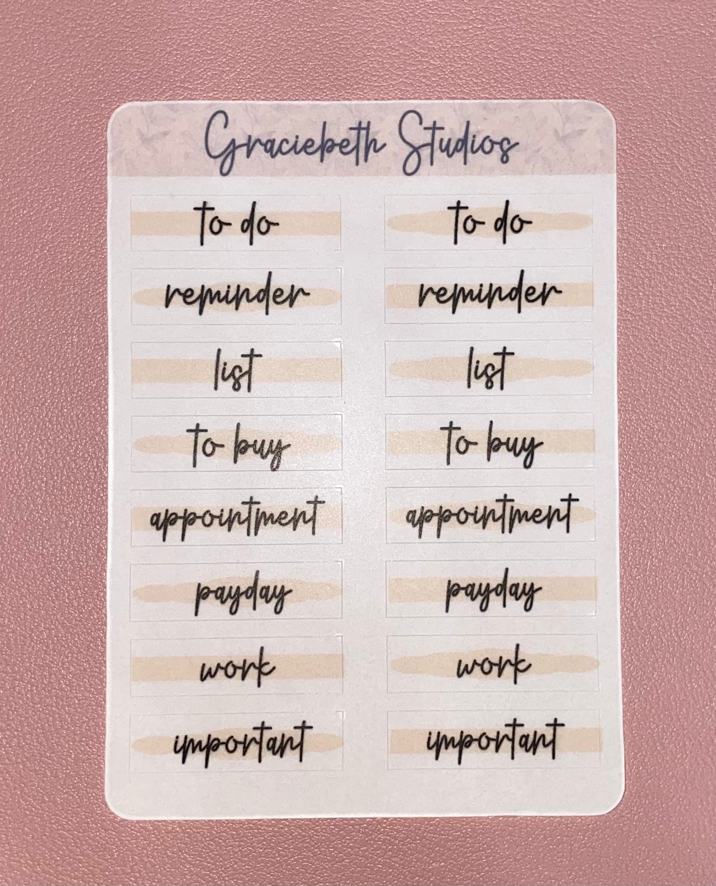 Functional Word Planning Stickers