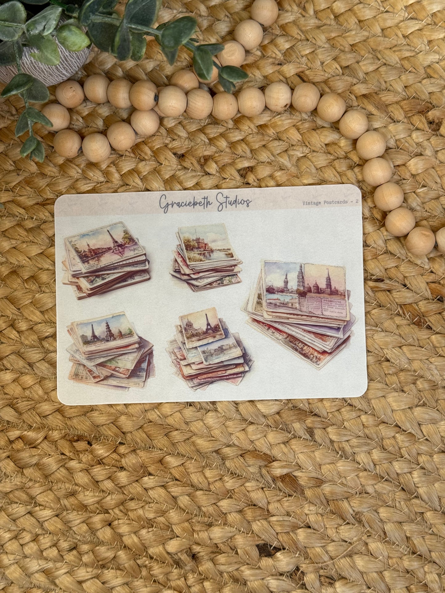 Vintage Postcards - Deco Stickers