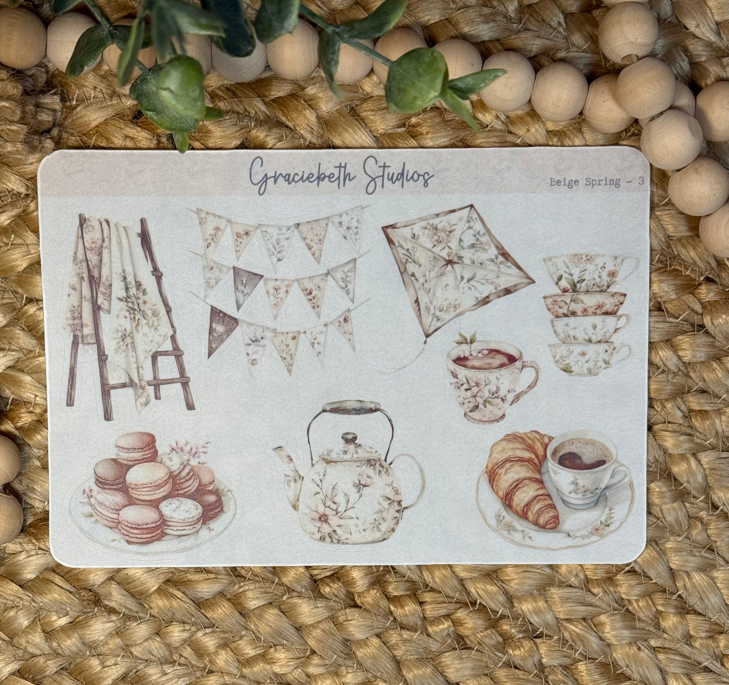Beige Spring Deco Stickers