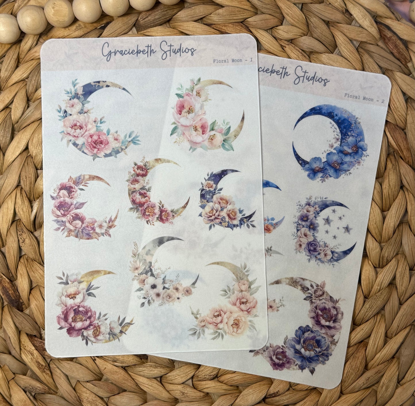 Floral Moon Deco Stickers