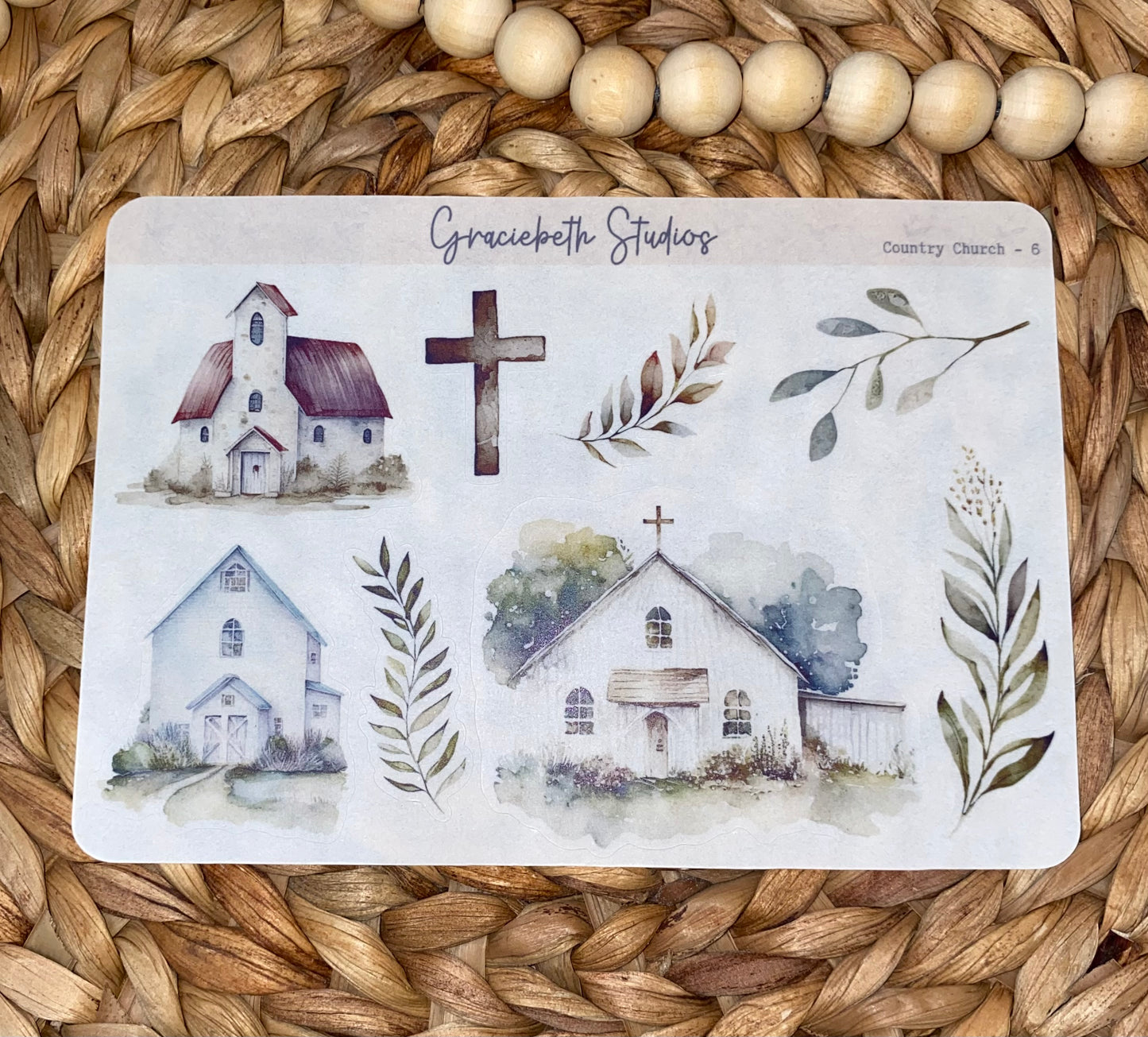 Country Church Deco Stickers