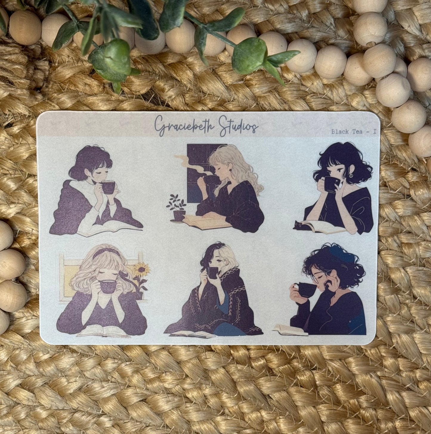 Black Tea Deco Stickers