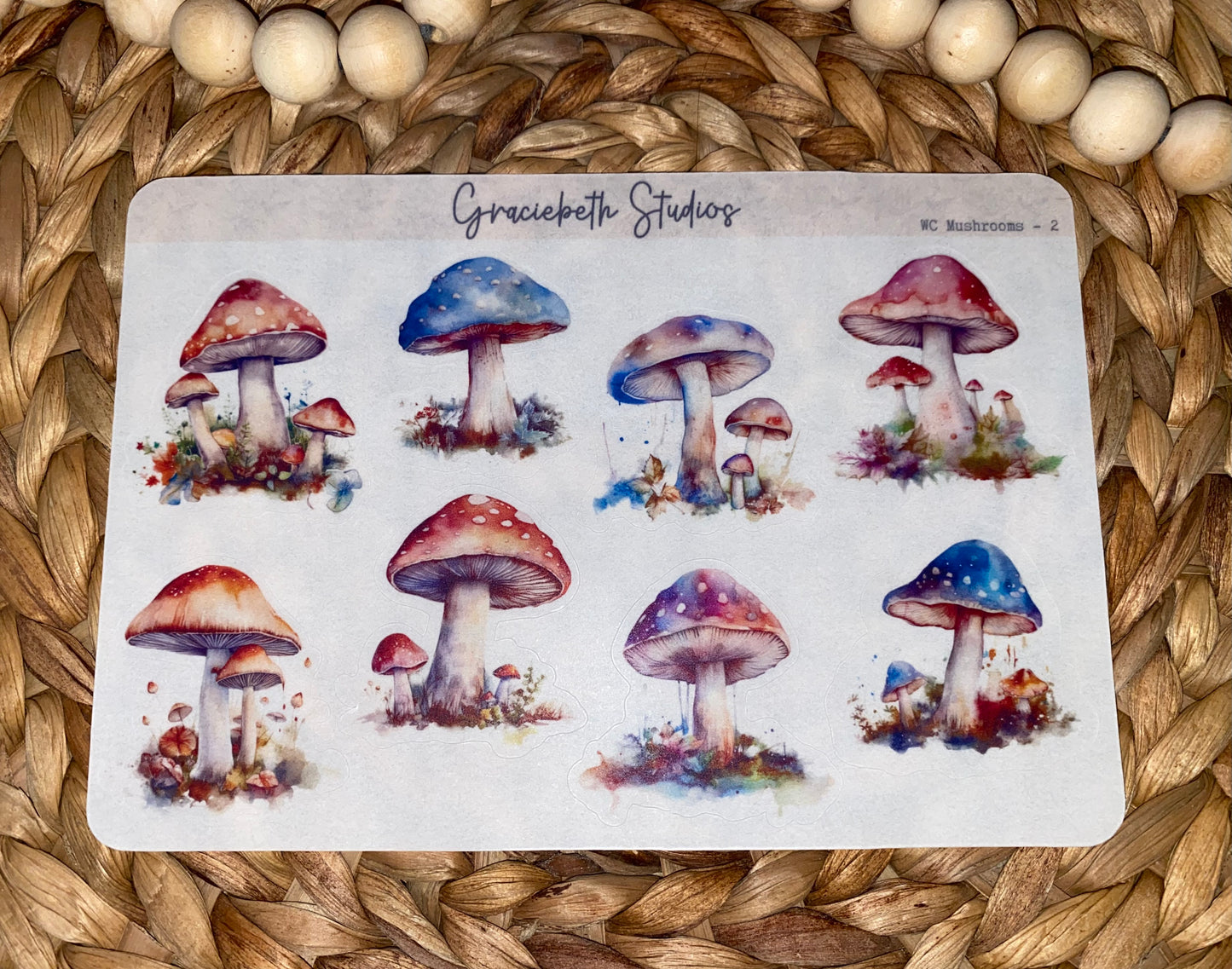 WC Mushrooms Deco Stickers