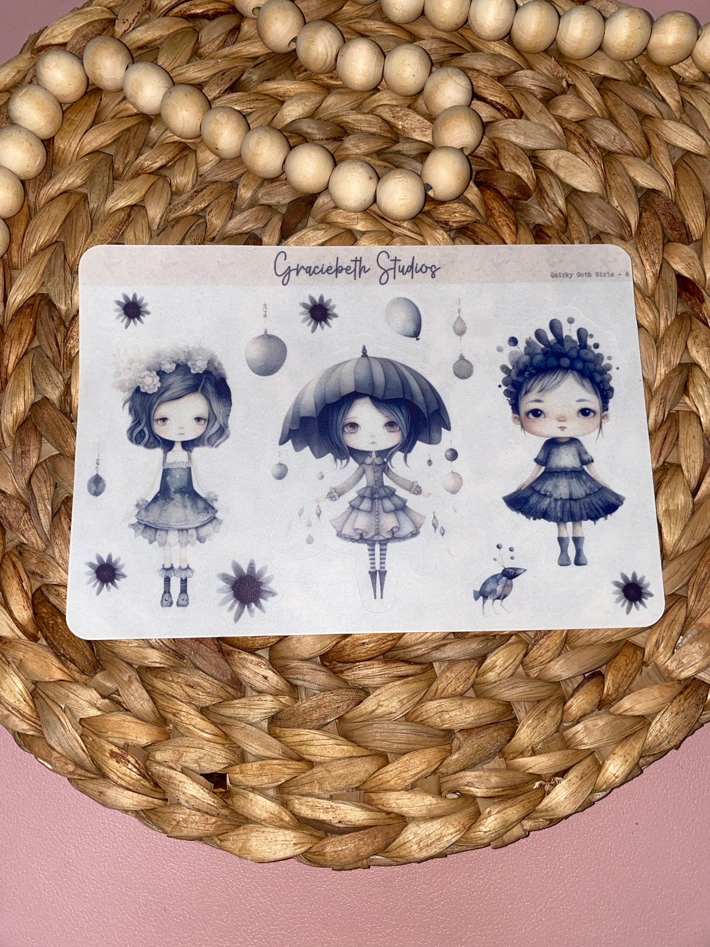 Quirky Goth Girls Deco Stickers