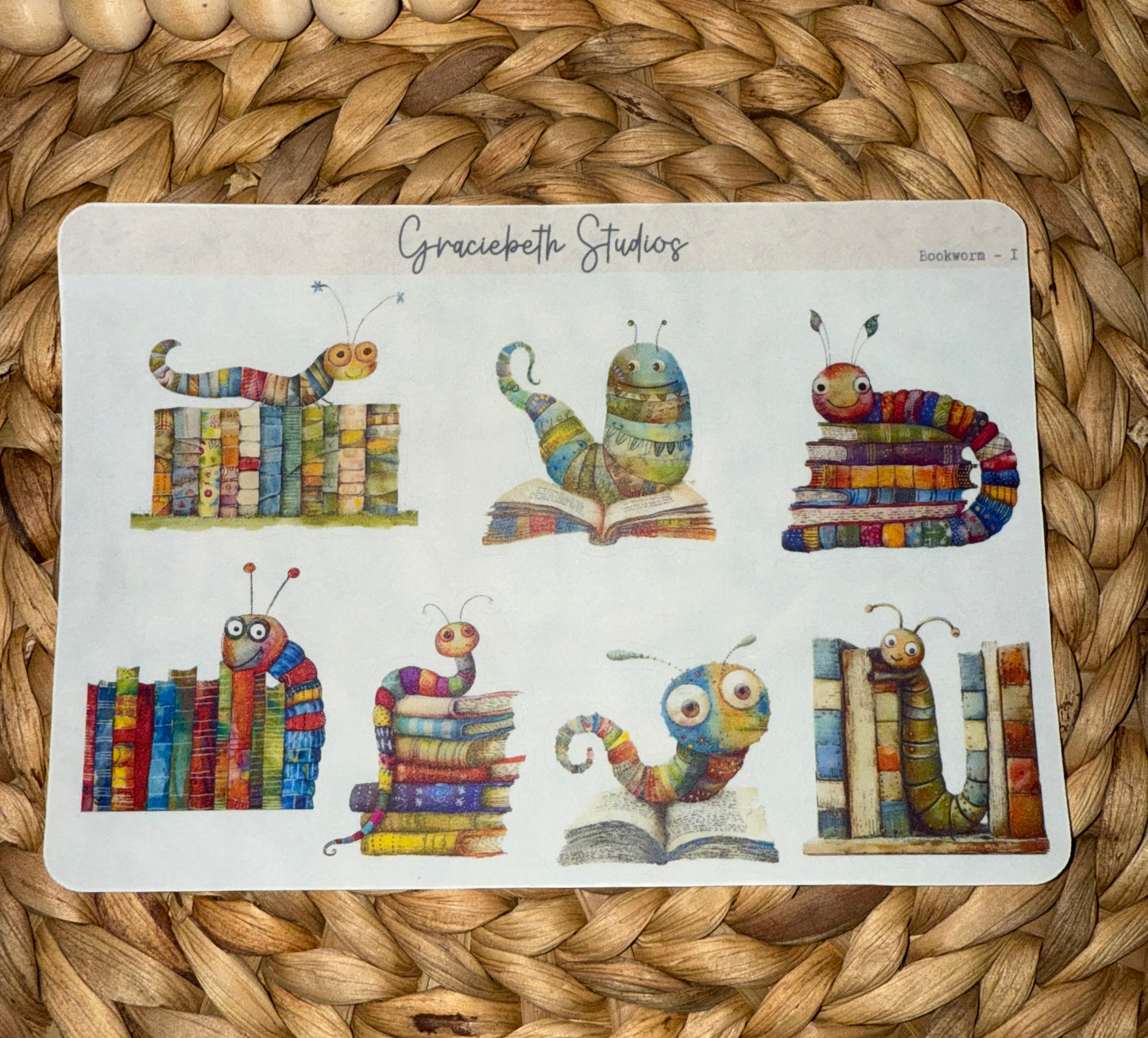 Book Worm Deco Stickers