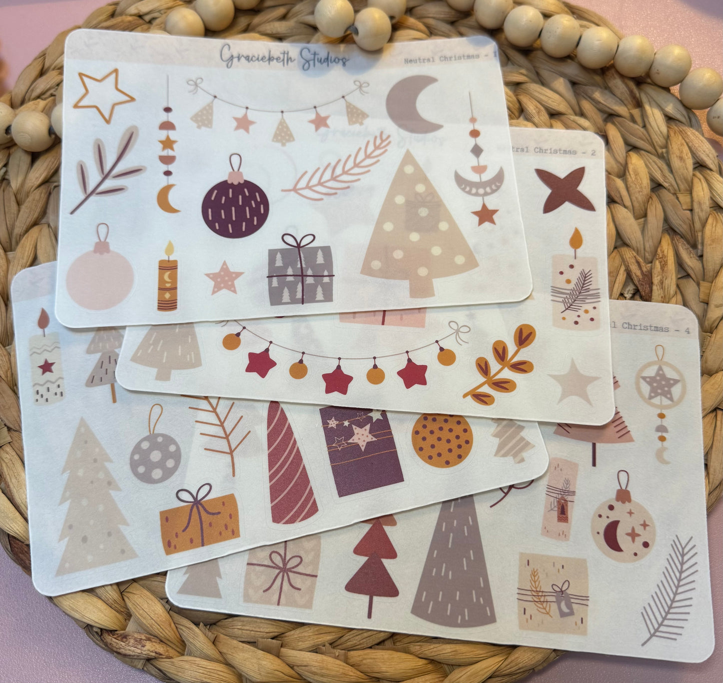 Neutral Christmas Deco Stickers