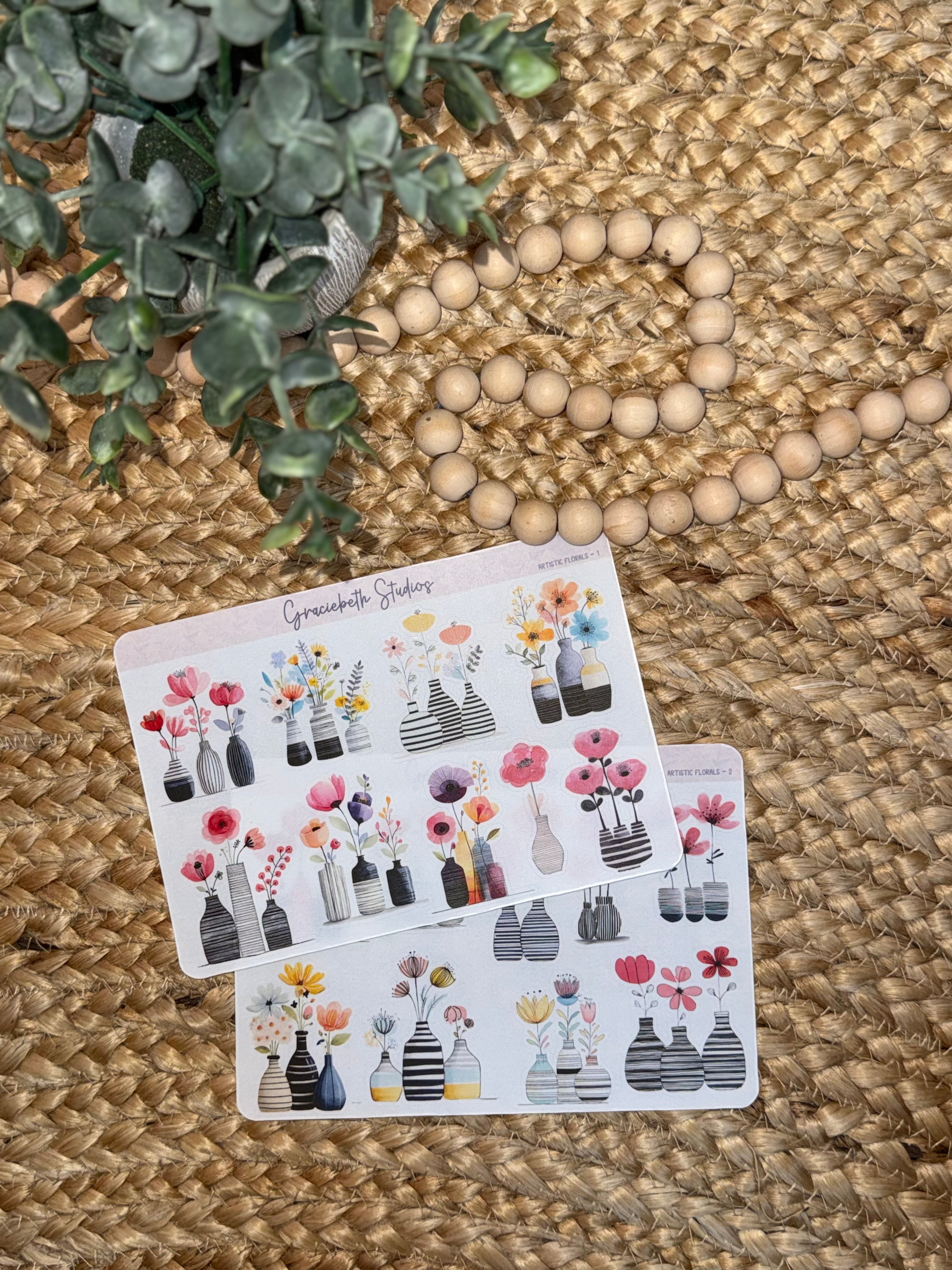 Daco Stickers Artistic Florals - Deco Stickers – Graciebeth Studios