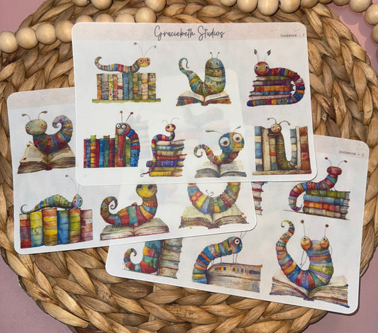 Book Worm Deco Stickers