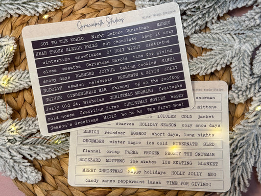 Winter Words Strips Stickers