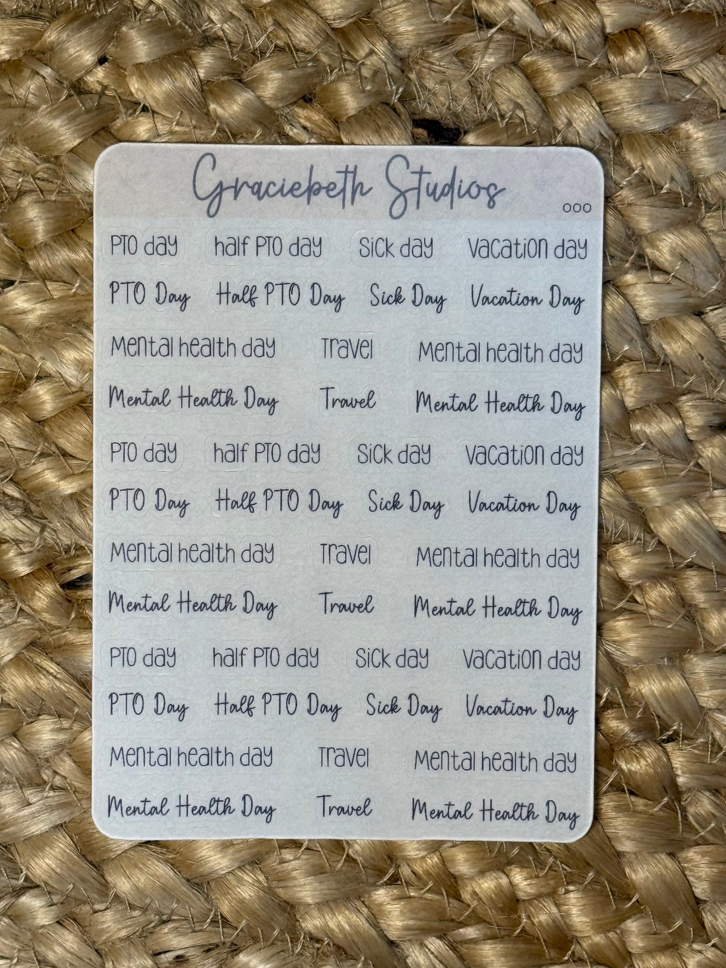 Daily Tasks Label Stickers