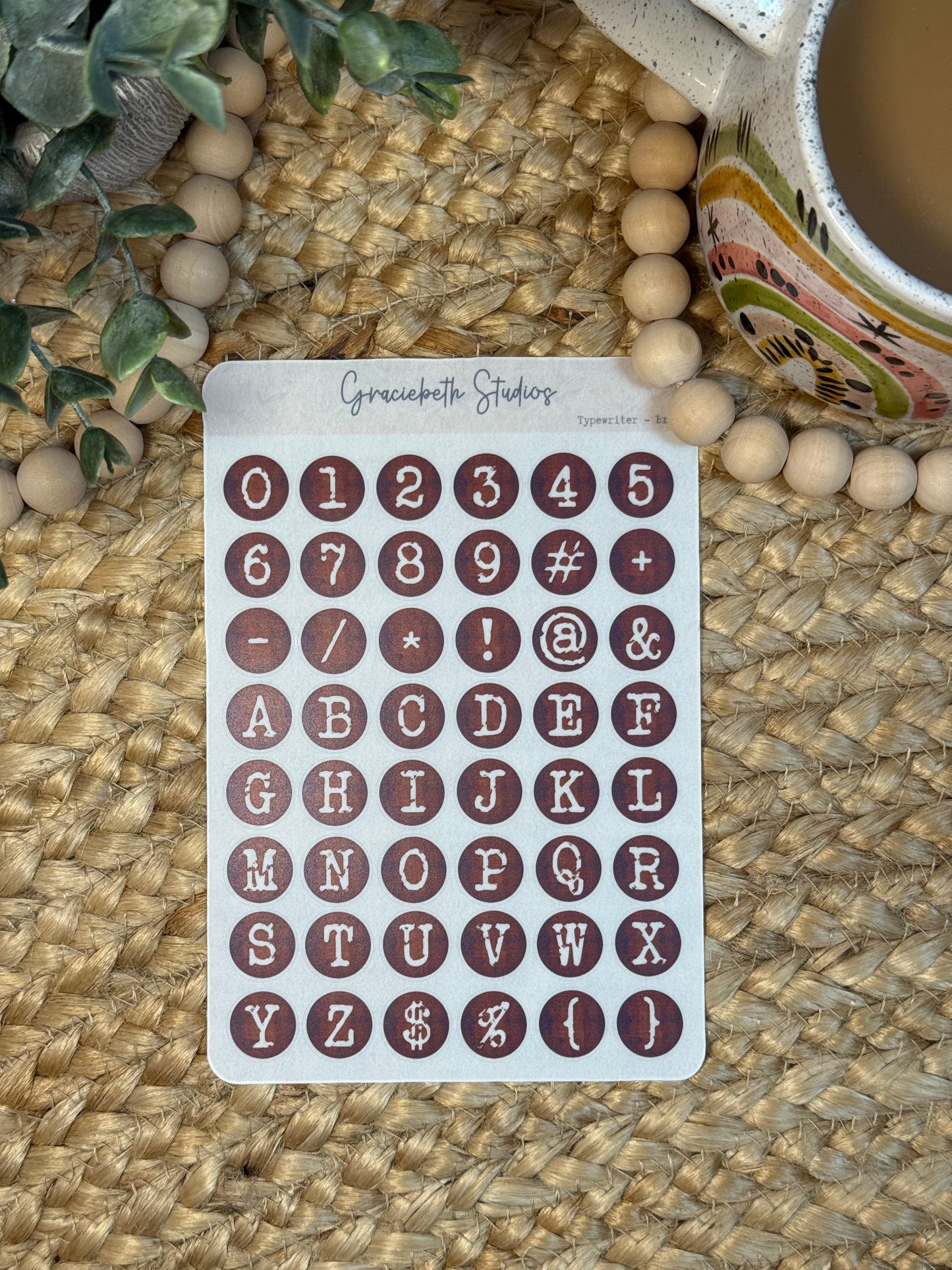 Typewriter Font - Letters & Numbers - Deco Stickers