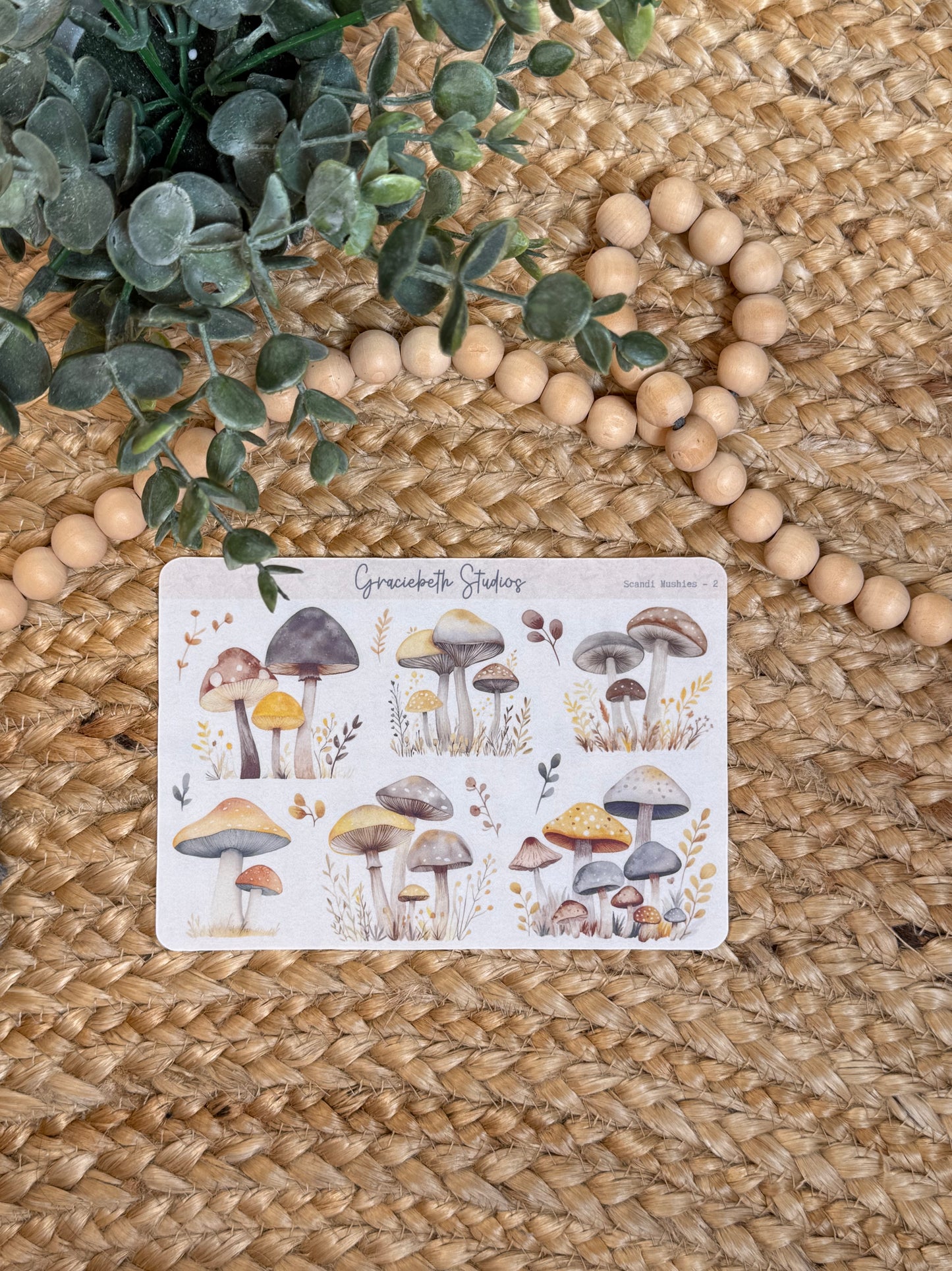 Scandi Mushies Deco Stickers