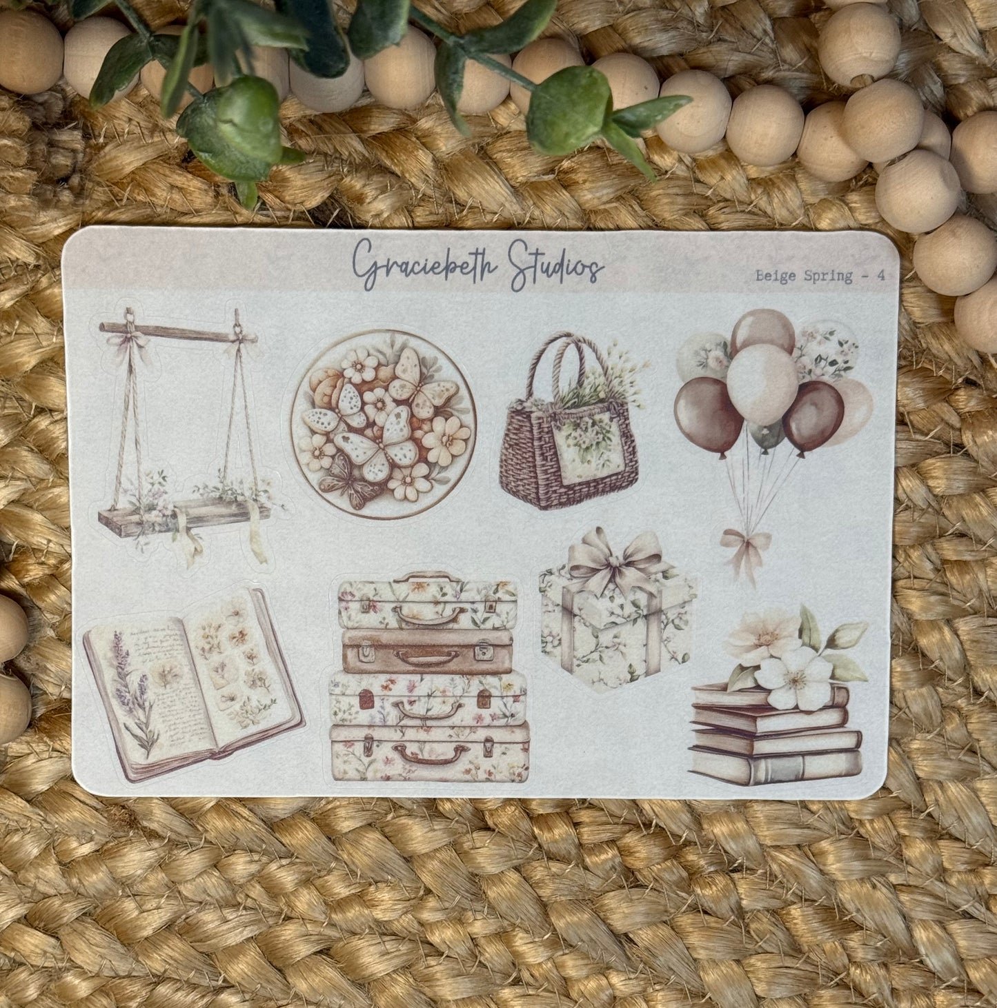 Beige Spring Deco Stickers