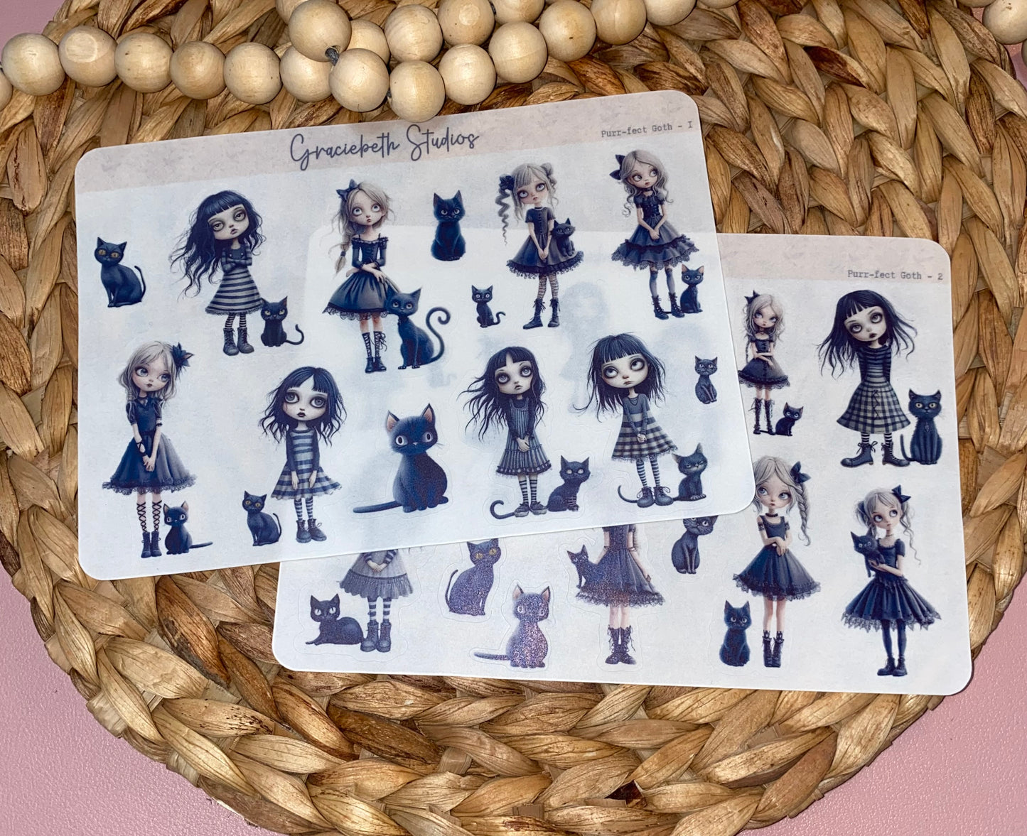 Purr-fect Goth Deco Stickers