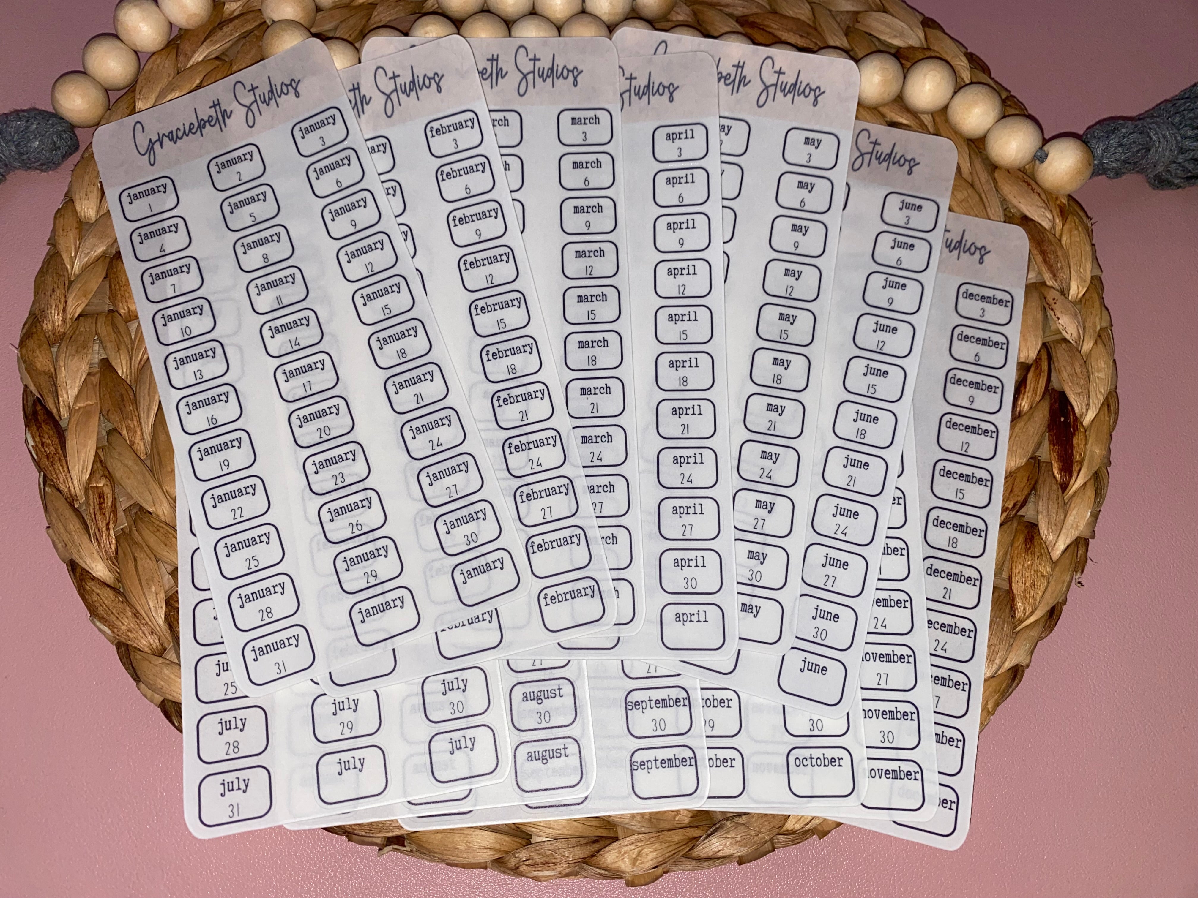 Month Blocks Days of Month Blocks – Graciebeth Studios