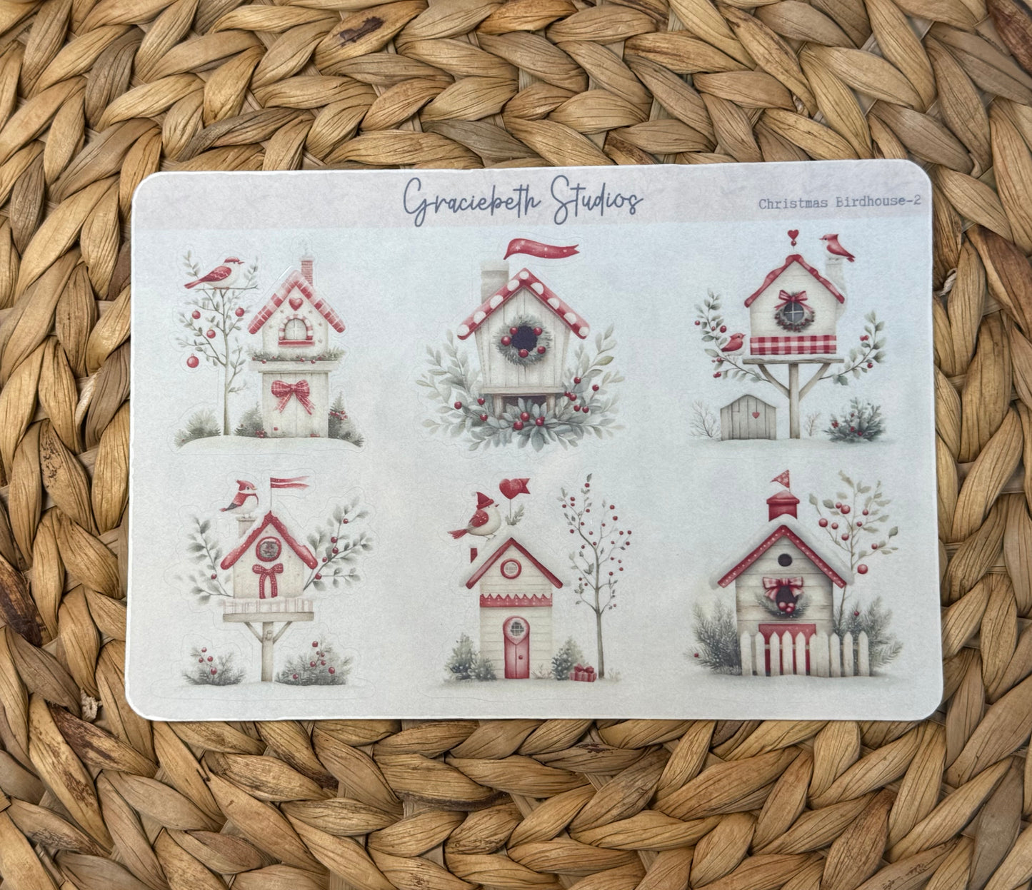 Christmas Birdhouse Deco Stickers