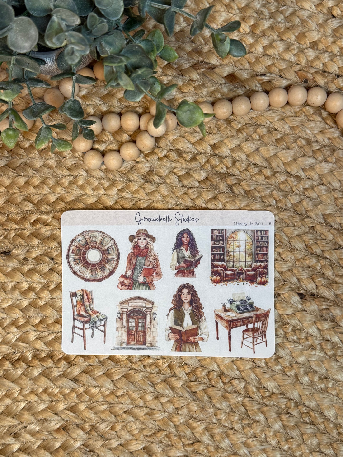 Library In Fall - Deco Stickers