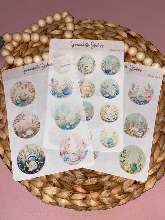 Spring Tea Deco Stickers