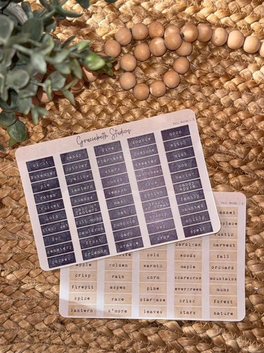 Fall Words - Deco Stickers