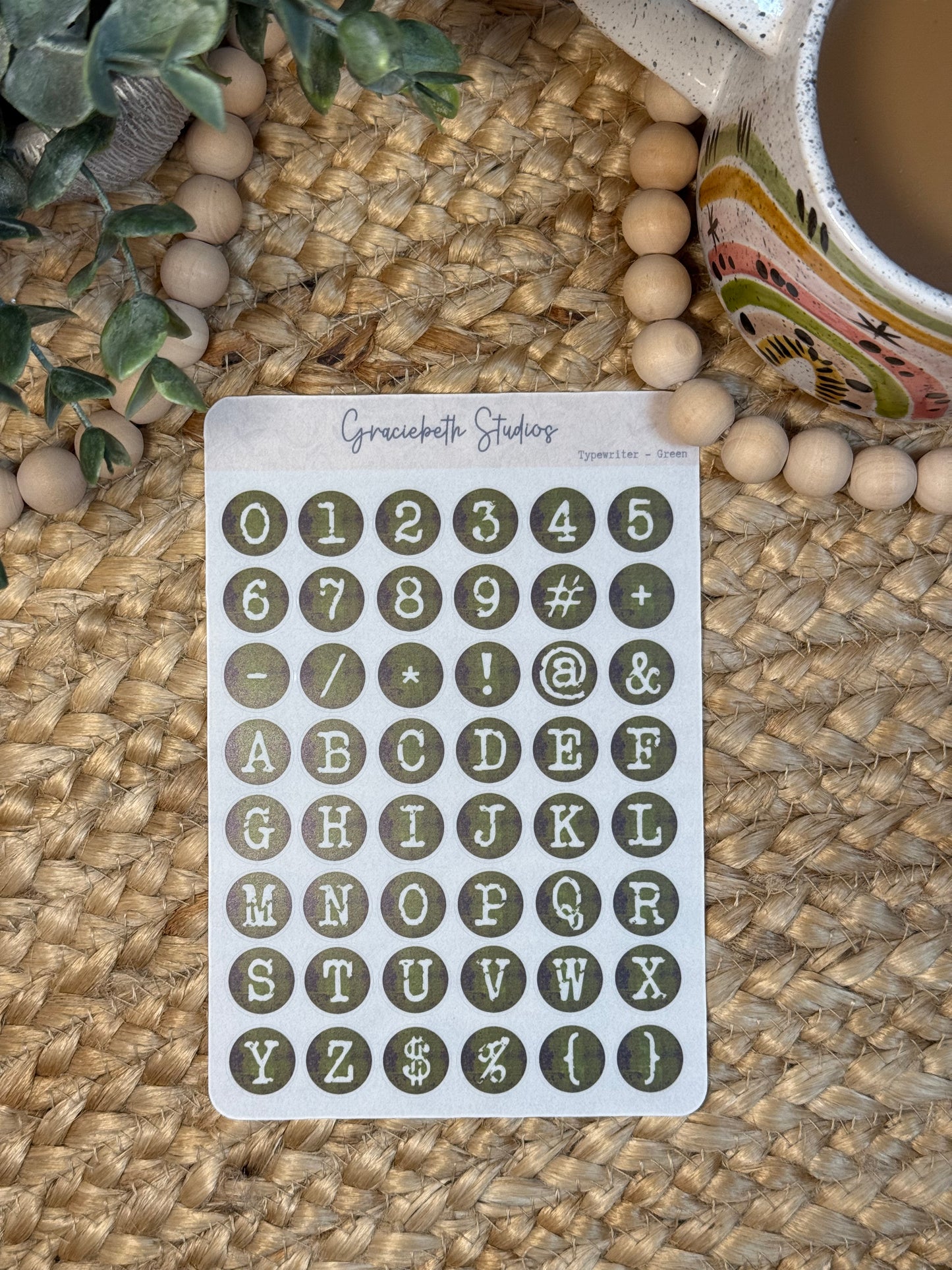 Typewriter Font - Letters & Numbers - Deco Stickers