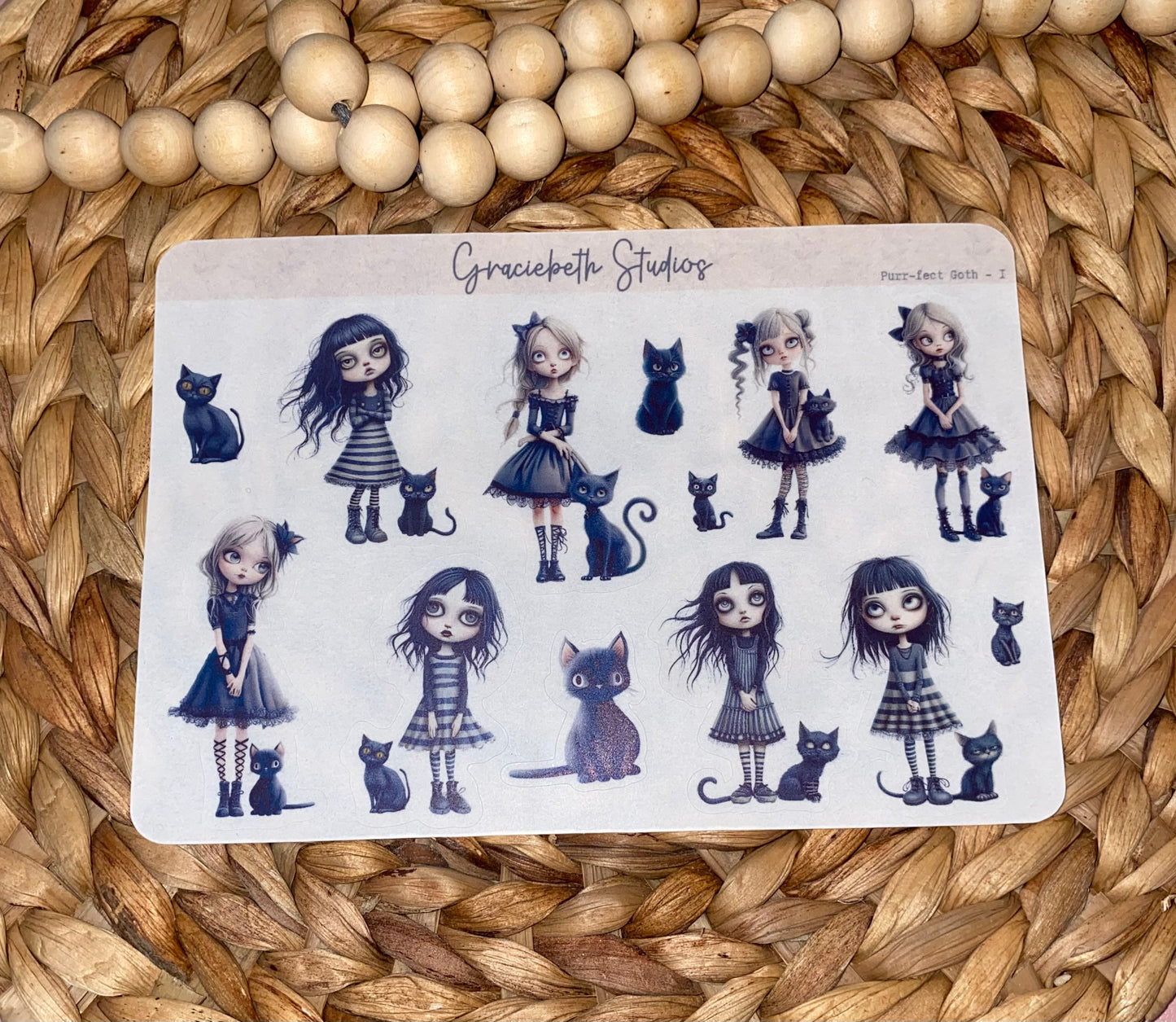 Purr-fect Goth Deco Stickers