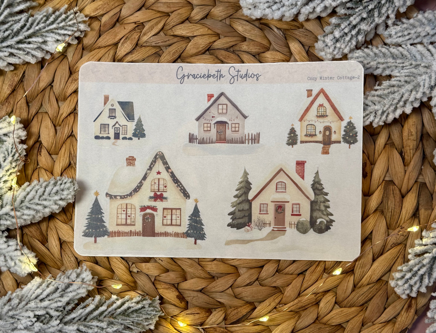 Winter House Row Deco Stickers